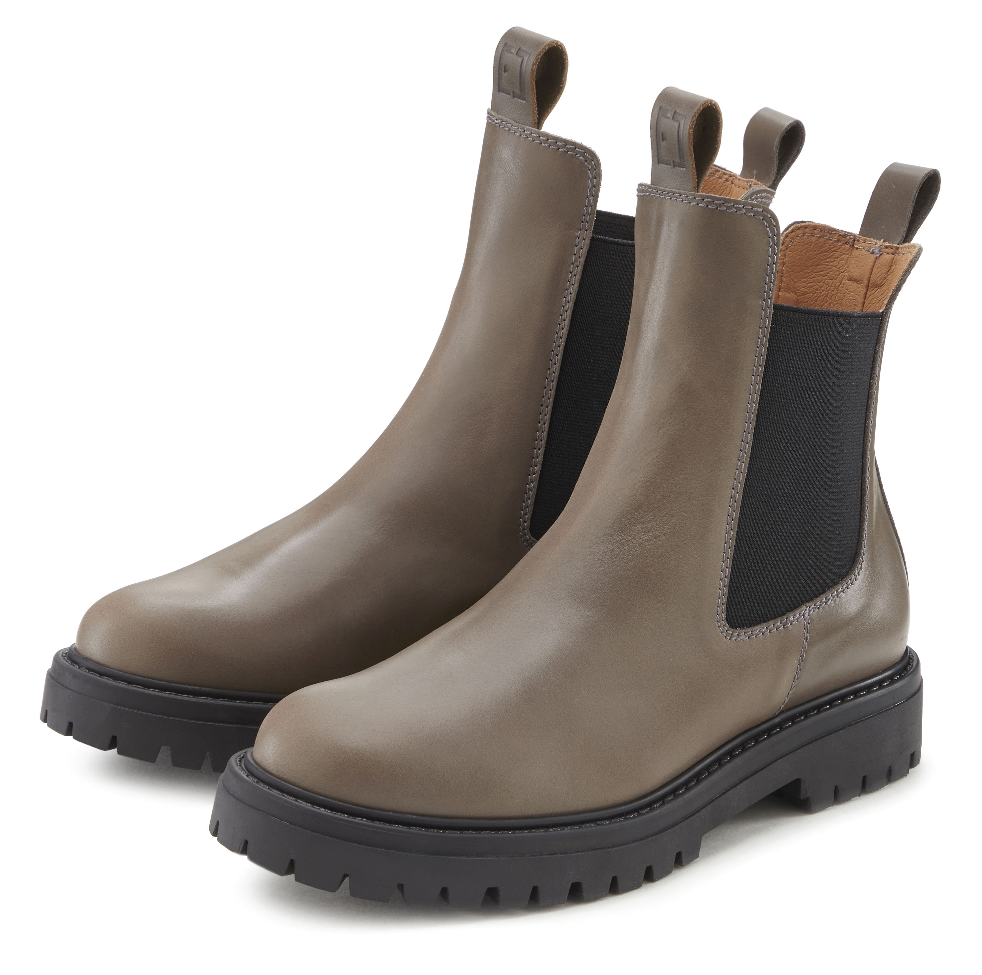 Elbsand Stiefelette "Chelseaboots, Schlupfstiefel, Bikerboots, Herbststiefelette" aus Leder mit Stretch-Einsätzen, Lederstiefelette