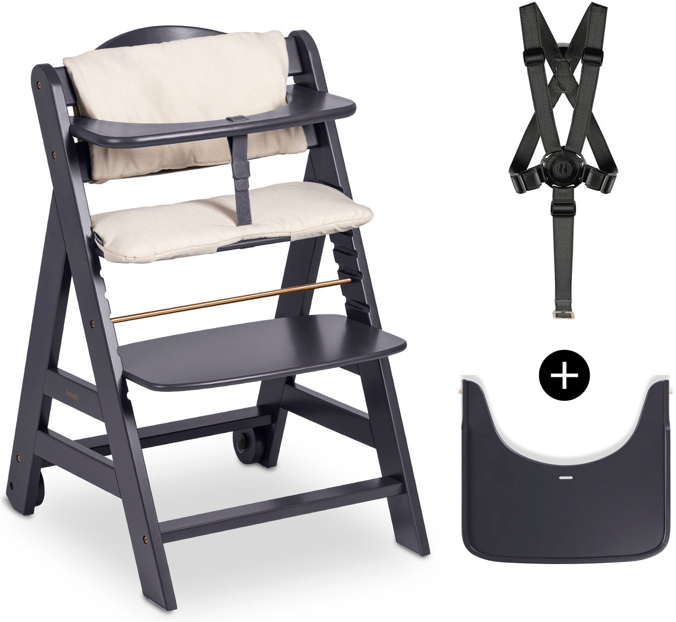 Hauck Hochstuhl "Beta+" () mit Holzrädern; FSC - schützt Wald günstig online kaufen
