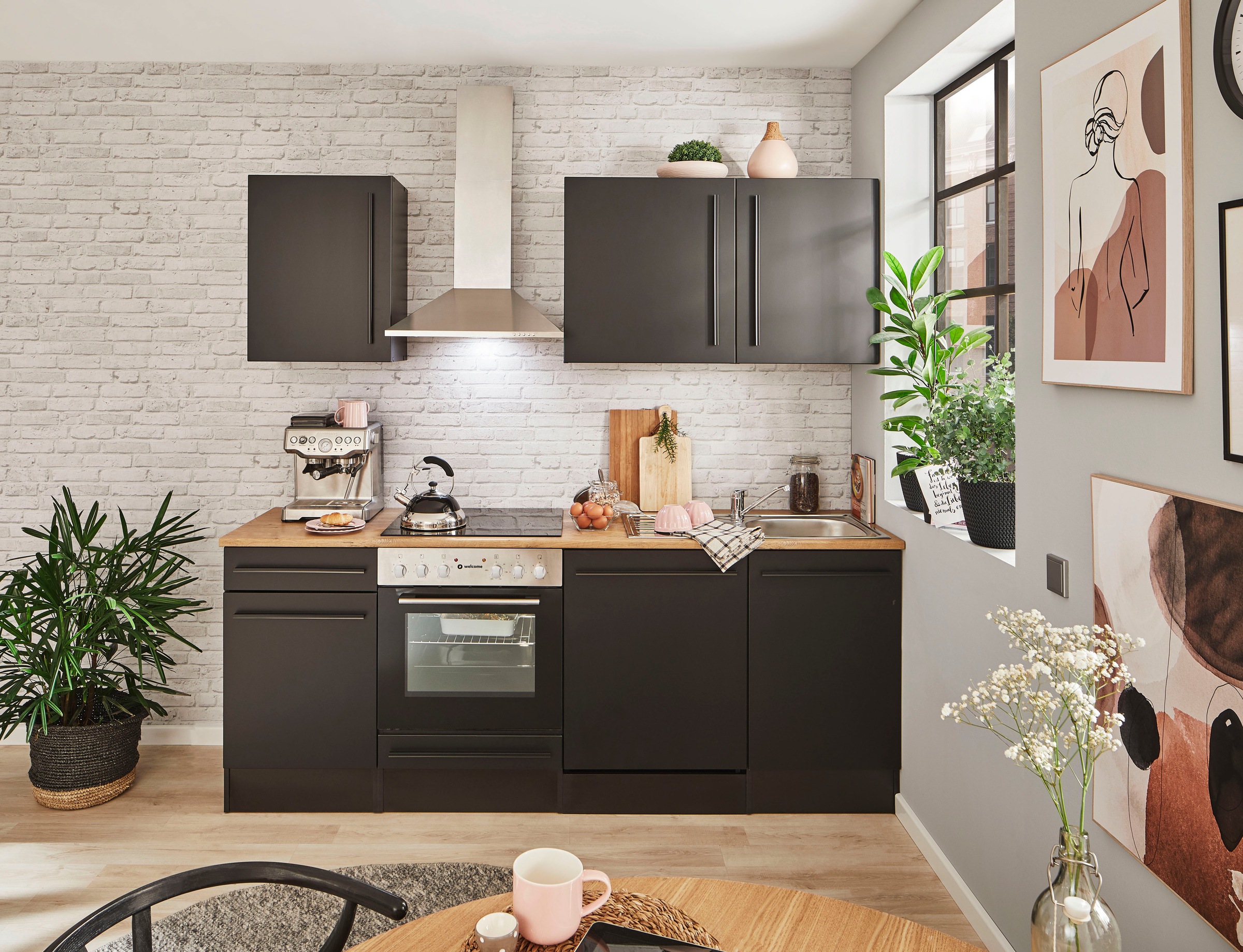 BASIC by Balculina Küchenzeile "Jazz" Breite 220 cm, wahlweise mit E-Geräte günstig online kaufen