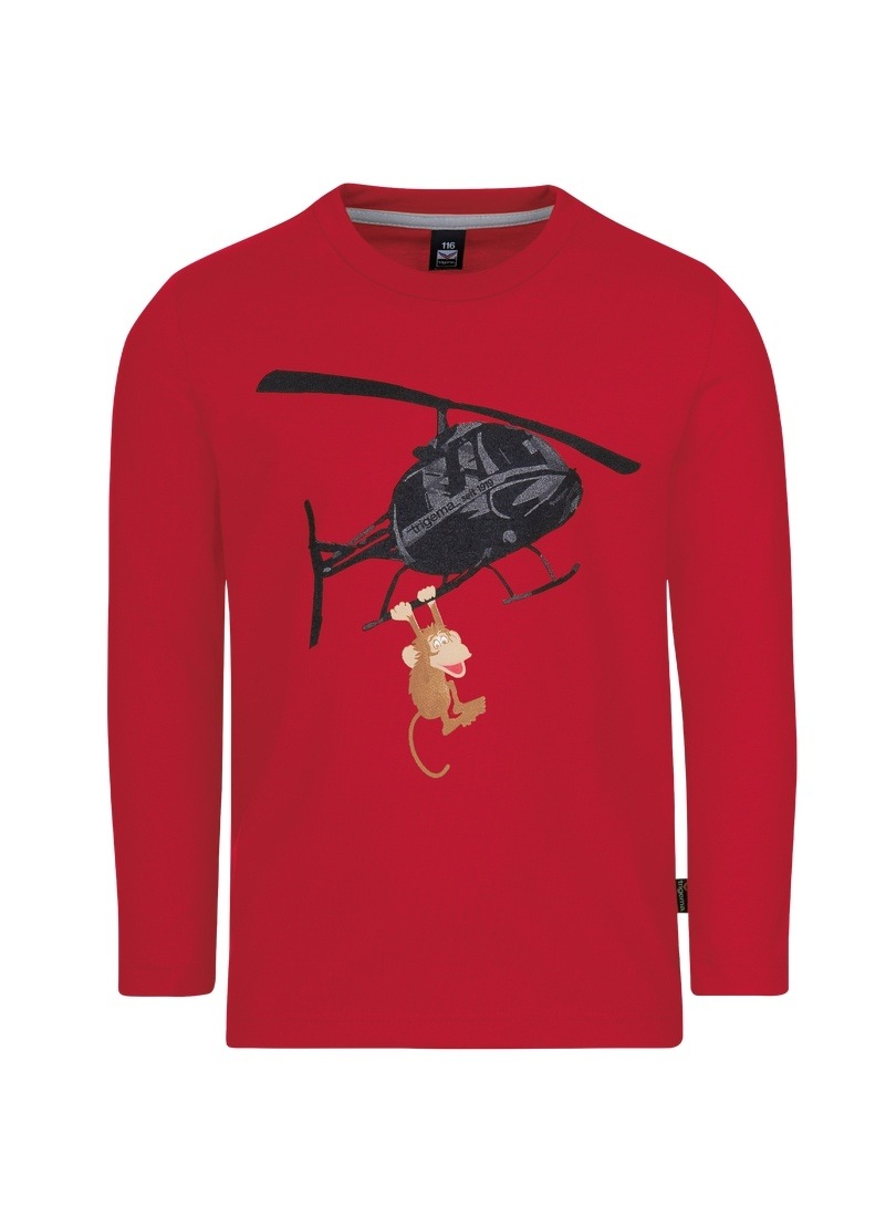 Trigema T-Shirt »TRIGEMA Lustiges Langarm-Shirt mit Hubschrauber-Druck«, (1 tlg.)