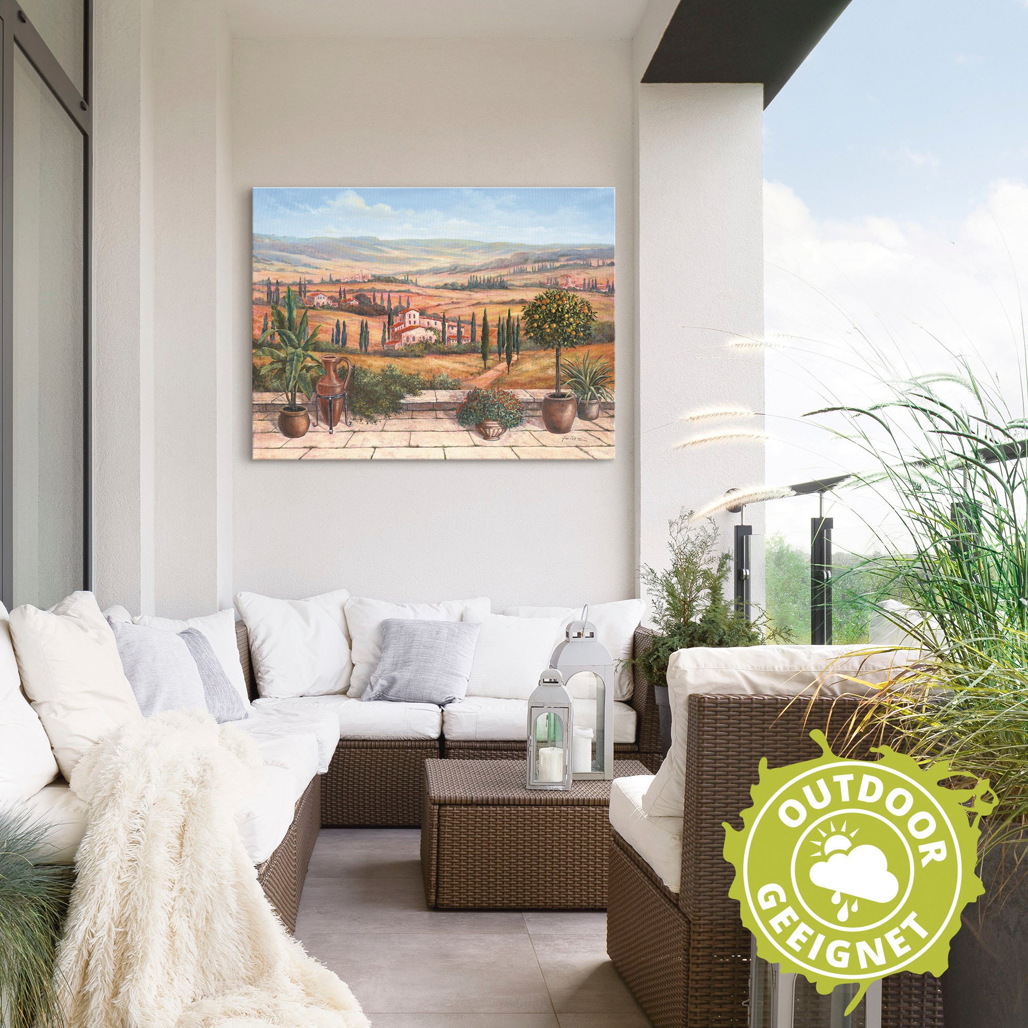 ARTland Terrasse Tableau Murale Marron 120x90cm 3