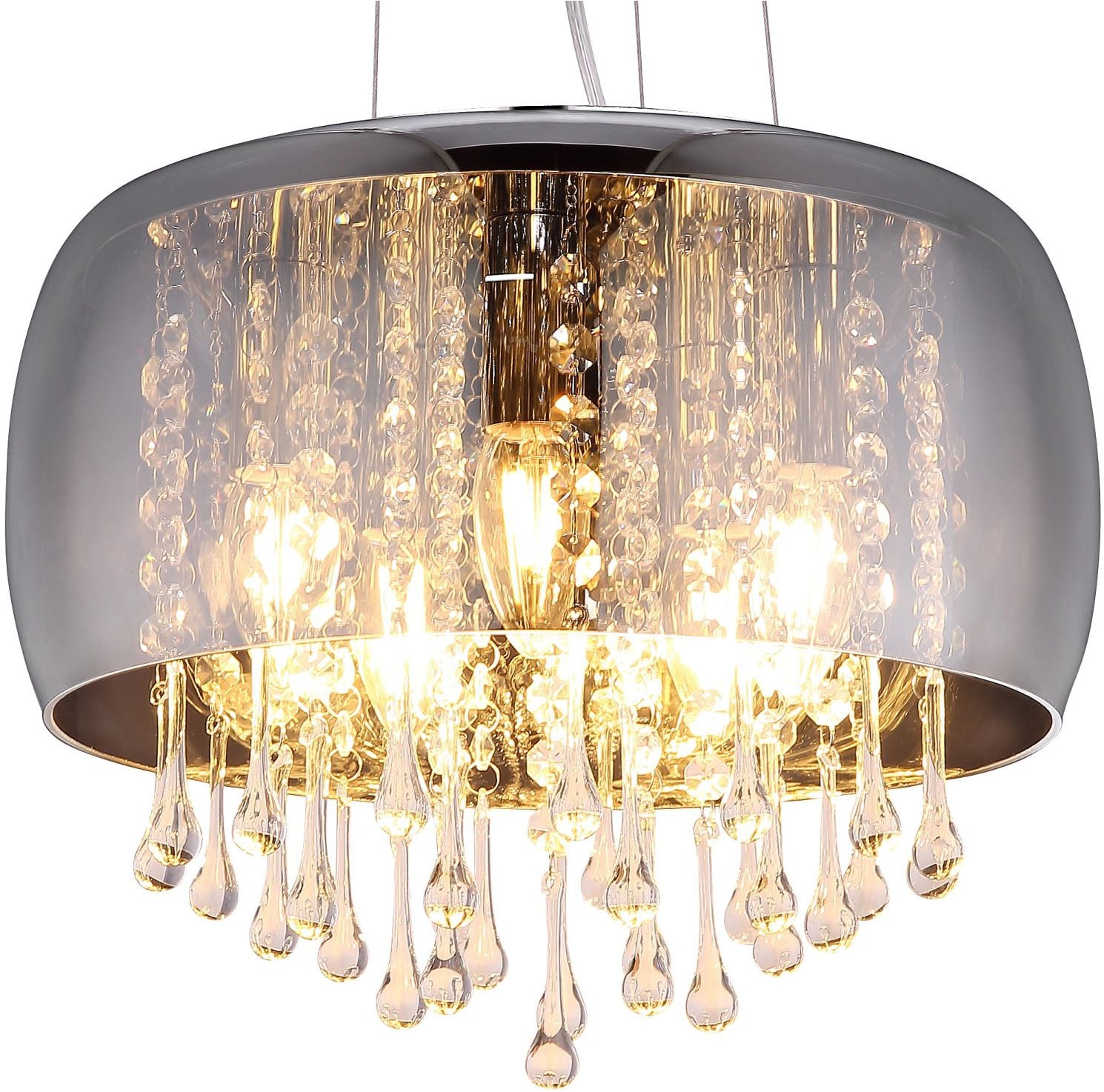 GLOBO LIGHTING Pendelleuchte »KALLA«, Leuchtmittel E14 | ohne Leuchtmittel, Kristalle, Hängeleuchte, Hängeleuchte, Wohnzimmer, Esstisch