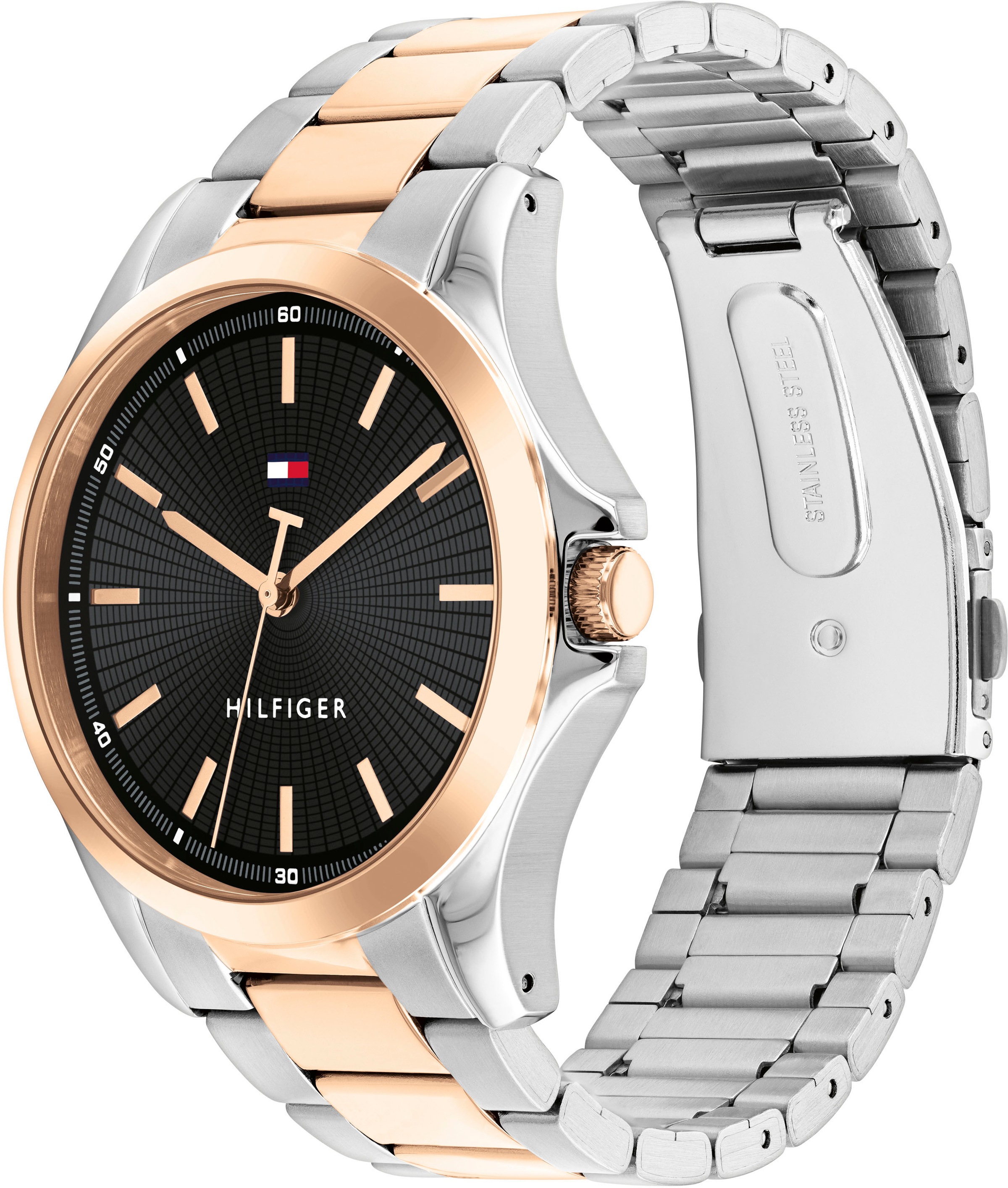Tommy Hilfiger Quarzuhr »BRUCE«, Armbanduhr, Herrenuhr, Edelstahlarmband, analog