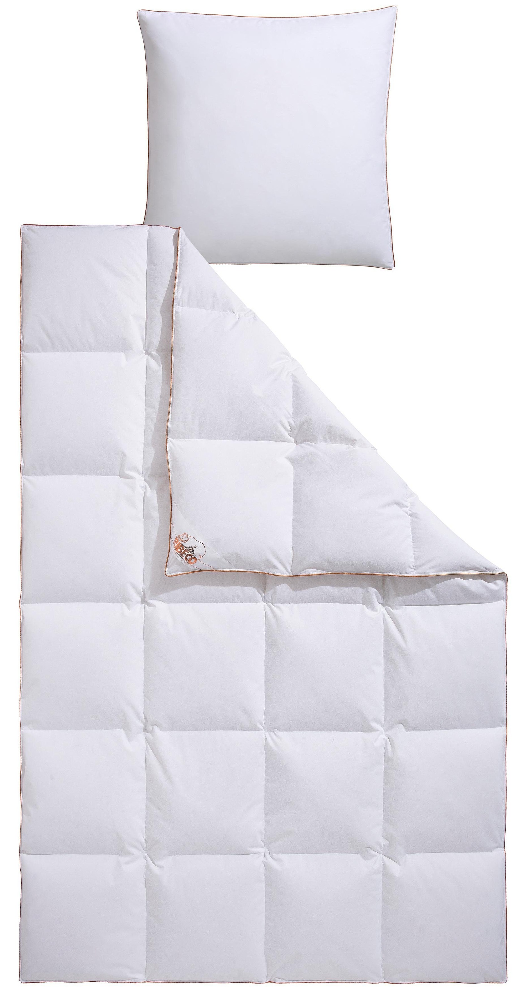 RIBECO Daunenbettdecke + Kopfkissen "Ella" zum Top-Preis günstig online kaufen