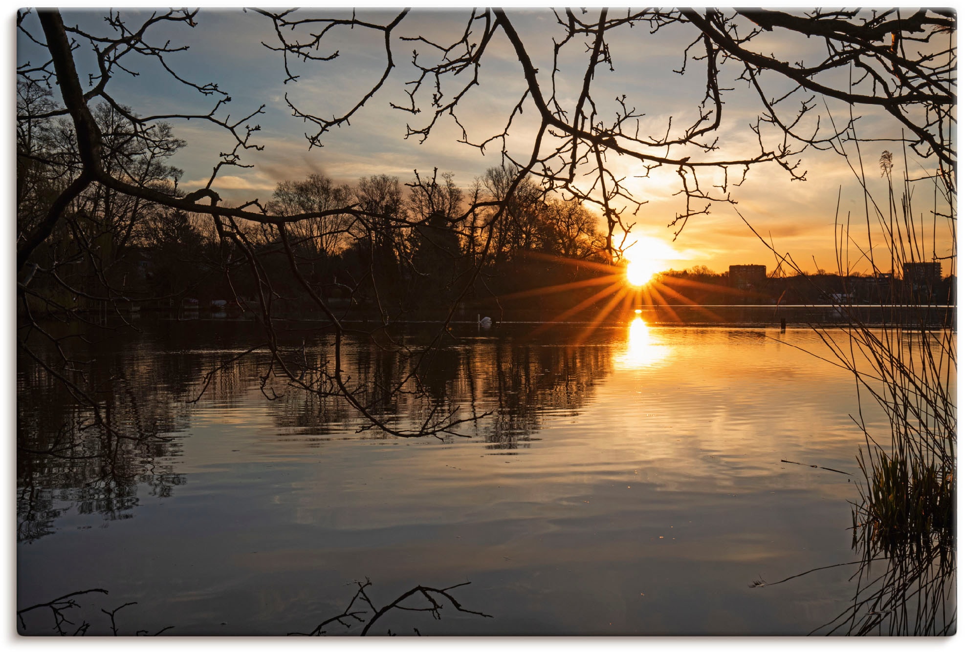 Artland Wandbild "Morgenzauber Wakenitz Lübeck", Seebilder, (1 St.), als Al günstig online kaufen