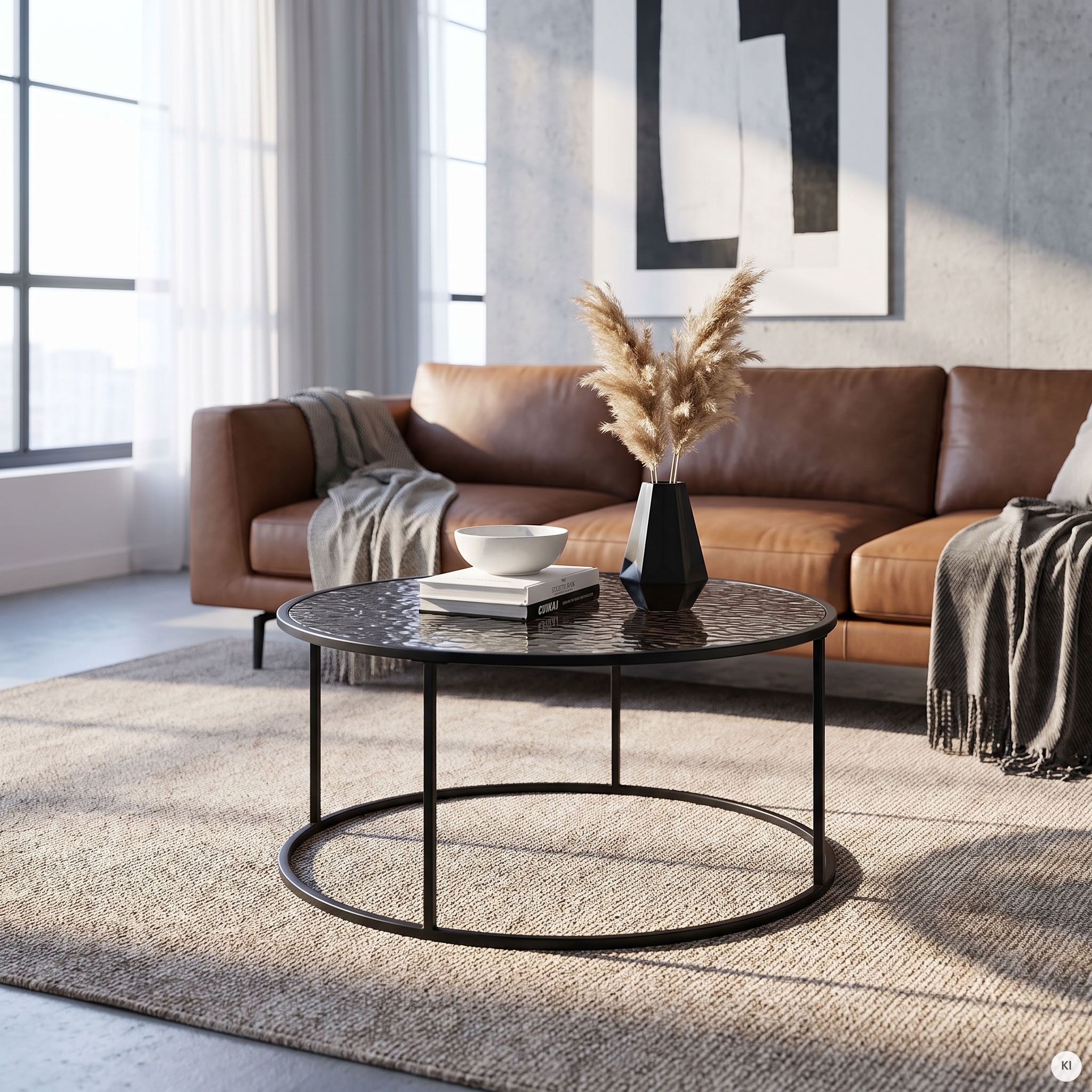 SalesFever Couchtisch »Coffeetable Wohnzimmertisch für gemütliche Stunden« 1 Stk. tlg. Glasplatte mit Strukturoptik