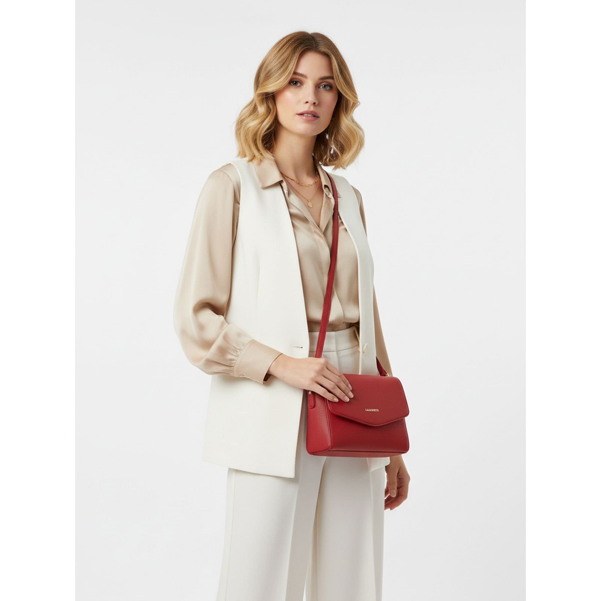 Lazarotti Umhängetasche »Bologna Leather Crossbody Umhängetasche Leder 22 cm«