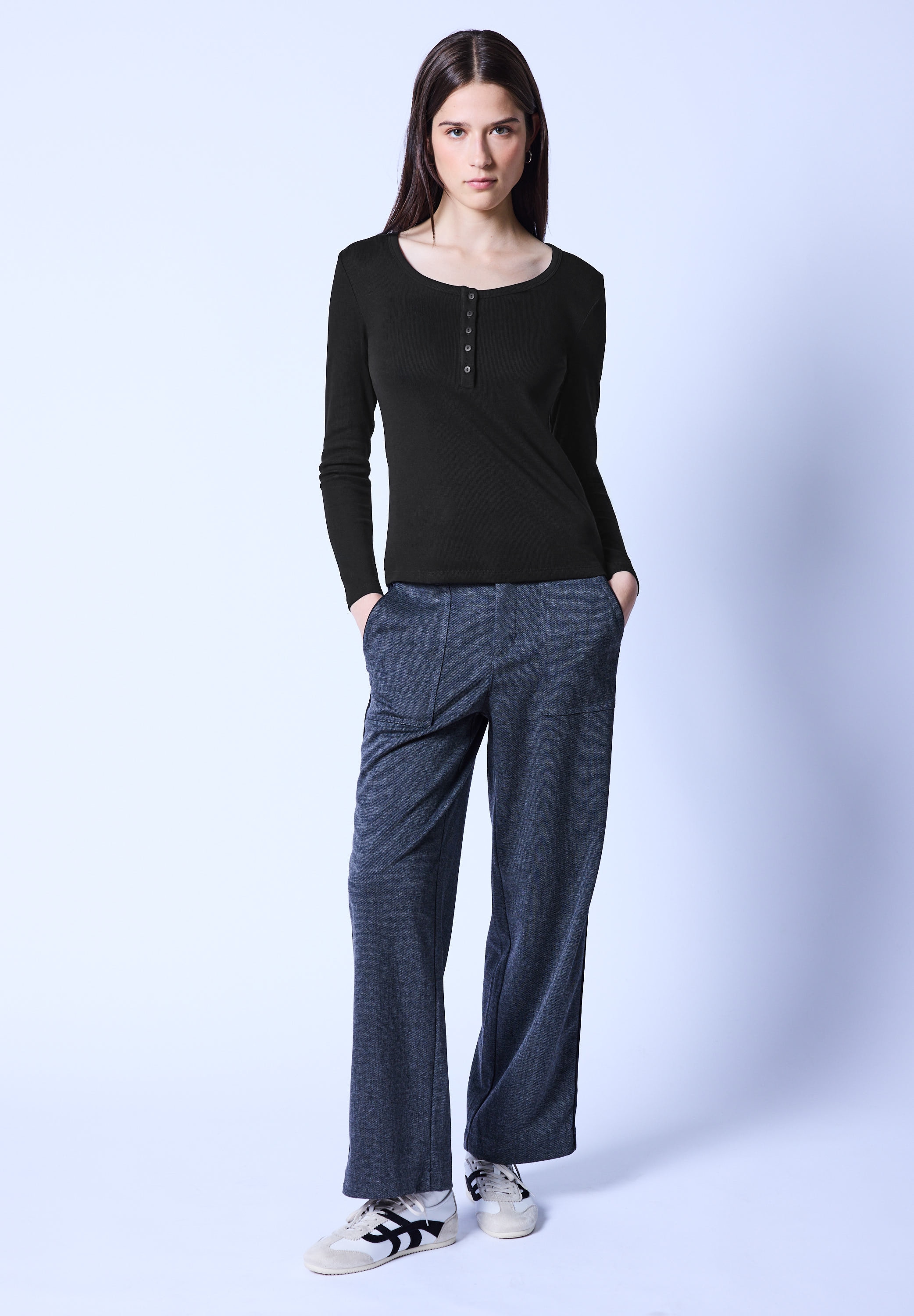 STREET ONE STUDIO Langarmshirt mit Rundhalsausschnitt