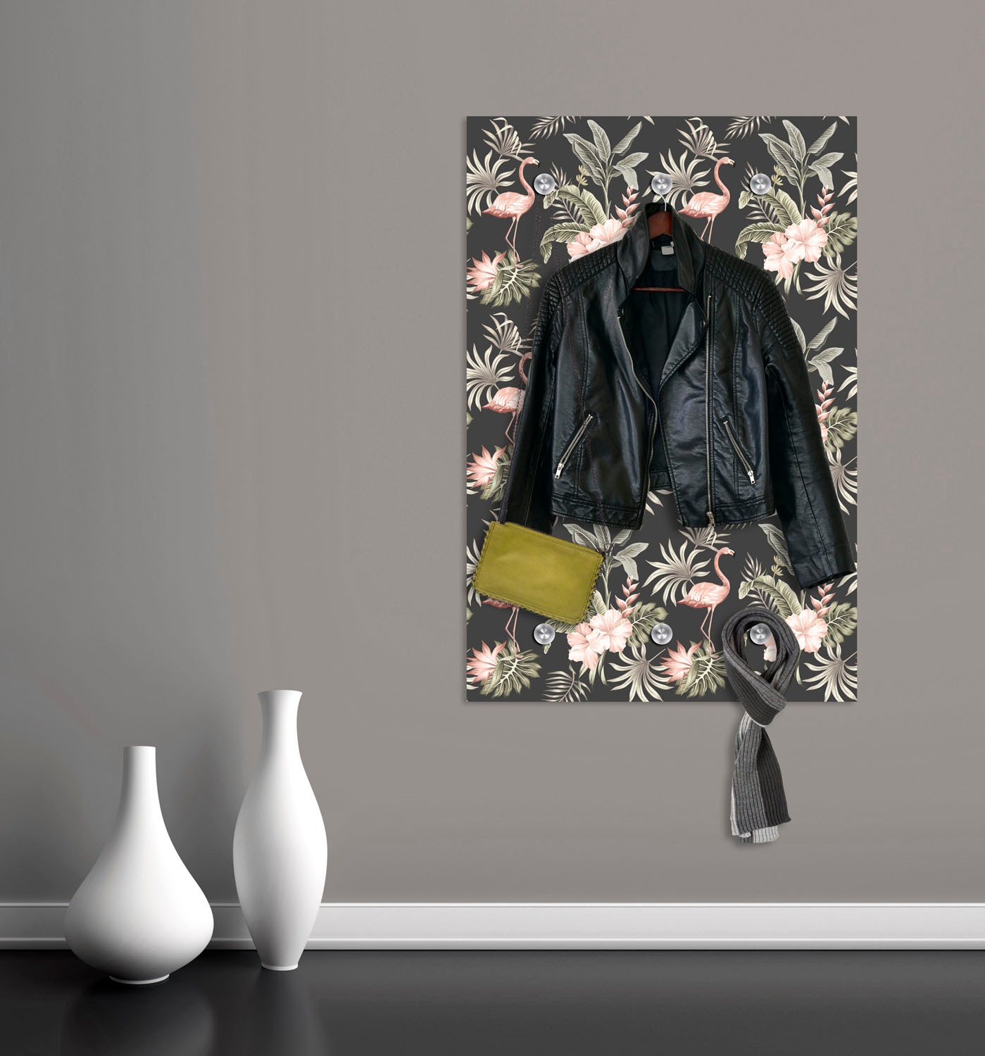 queence Garderobenleiste "Flamingos" mit 6 Haken, 80 x 120 cm günstig online kaufen