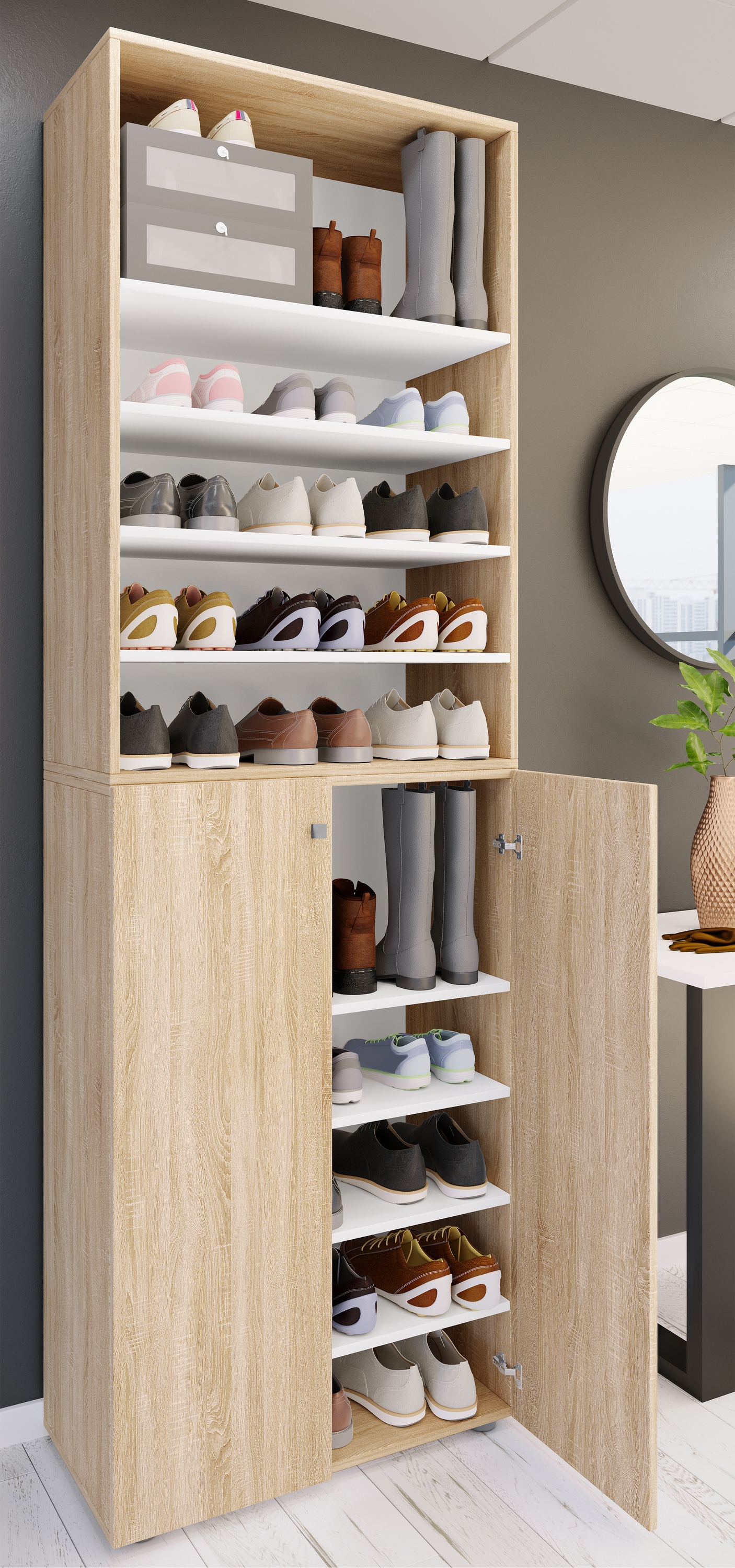 VCM Schuhschrank »VCM XL Holz Großer Schuhschrank Schuhregal Groß Stiefel Dielenmöbel Lona 10 Fächer«, (1 St.)