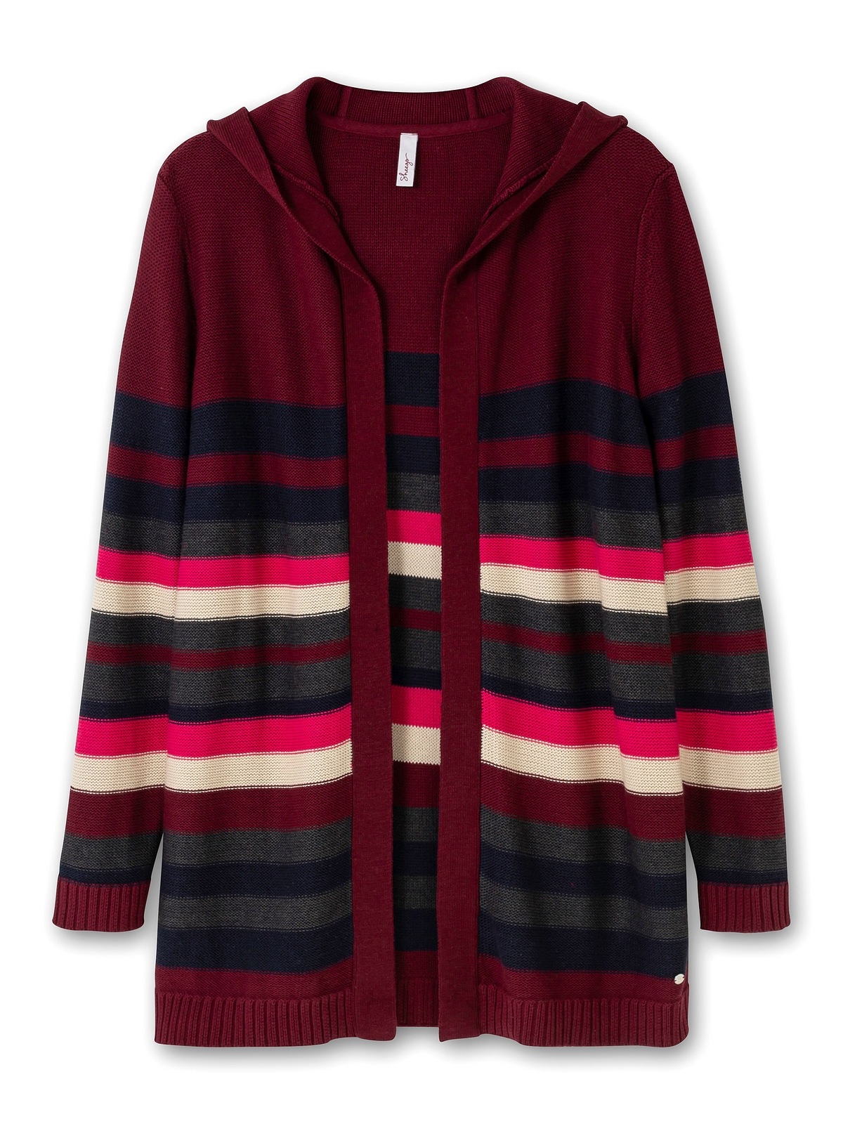 Sheego Longstrickjacke »Große Größen«, mit Kapuze, im Linksstrick