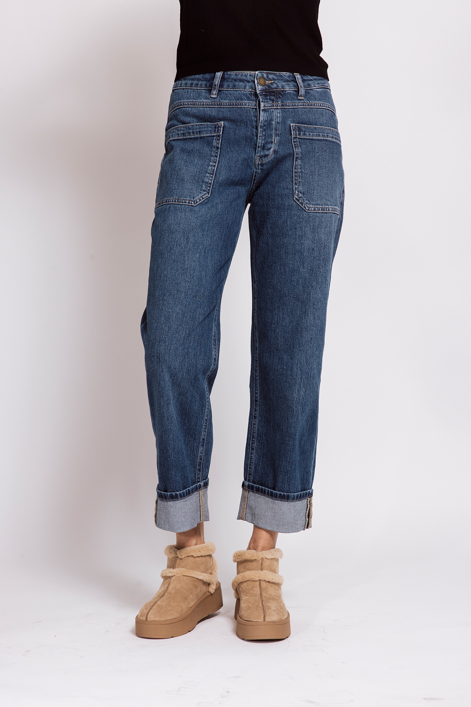 Zhrill Weite Jeans "KARLI" Jeans mit Aufschlag, aus Baumwollmischung mit Elasthan