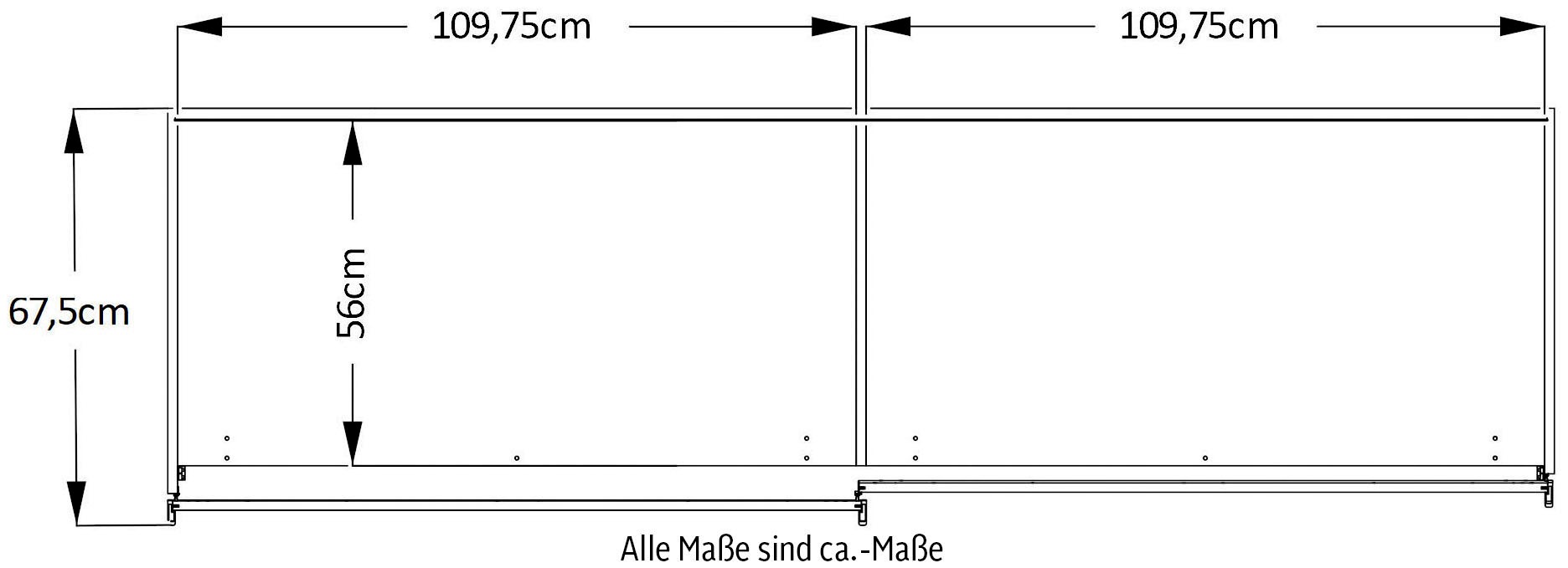 STAUD Schwebetürenschrank »Sonate Como mit Spiegel, Made in Germany«, Mit vier verschiedenen Ausstattungsvarianten