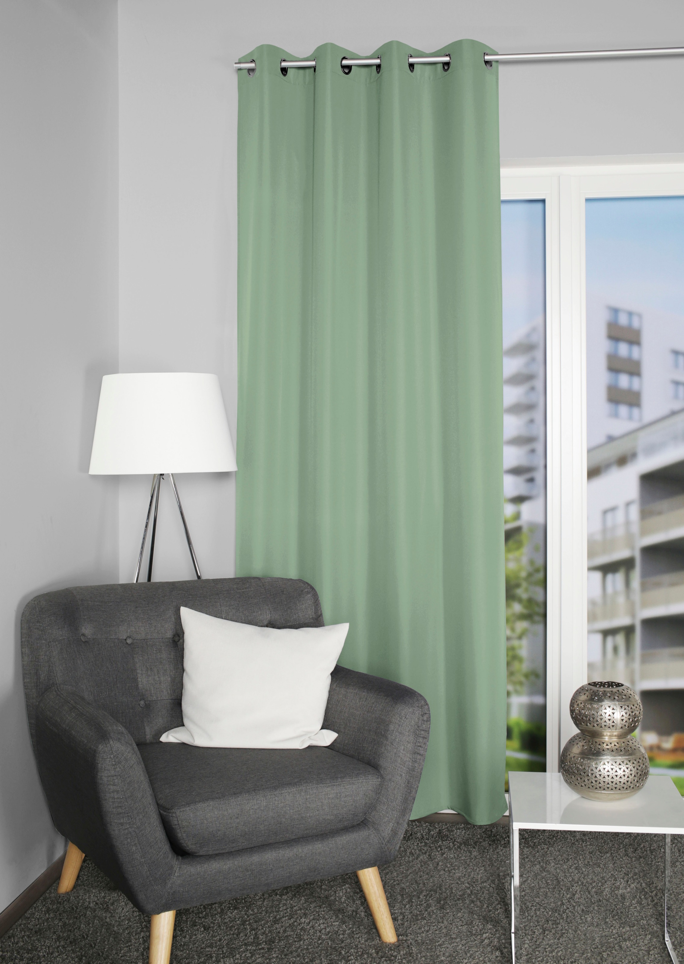 Home Basics Vorhang "ATLANTIK" Ösen 1 Stk. tlg. Ösenschal Uni ATLANTIK günstig online kaufen