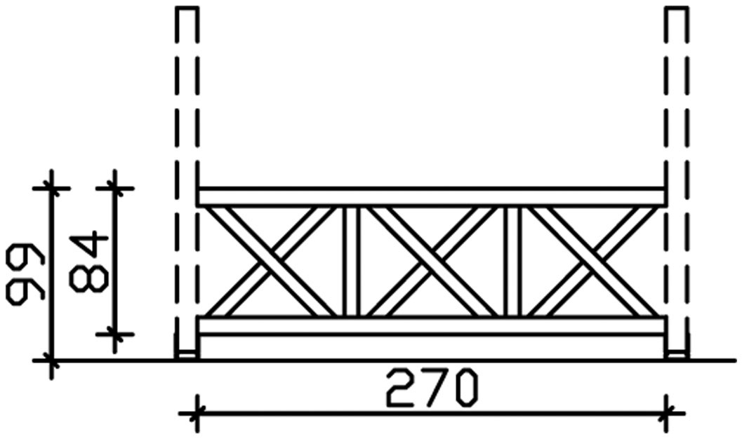 Skanholz Brüstungsgeländer »Andreaskreuz« für die Front