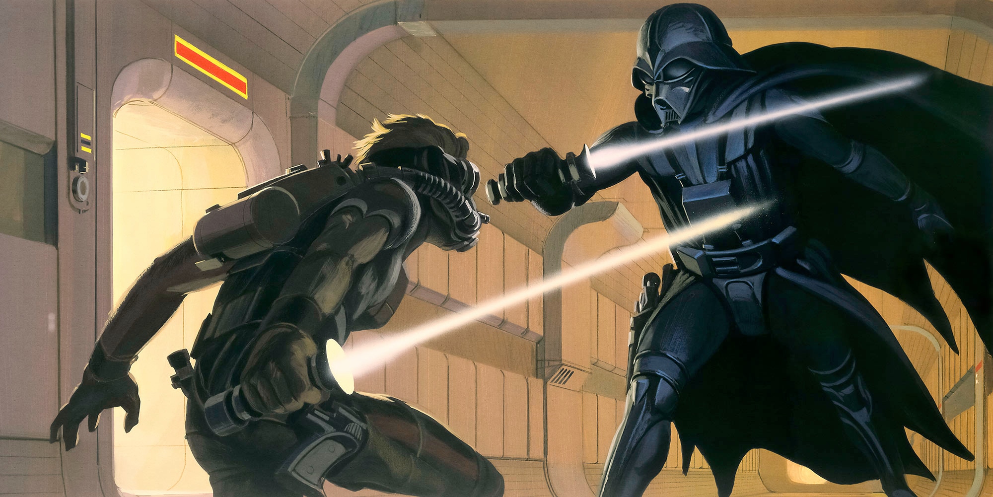 Komar Vliestapete "Star Wars Classic RMQ Vader vs Luke", 500x250 cm (Breite x Höhe)