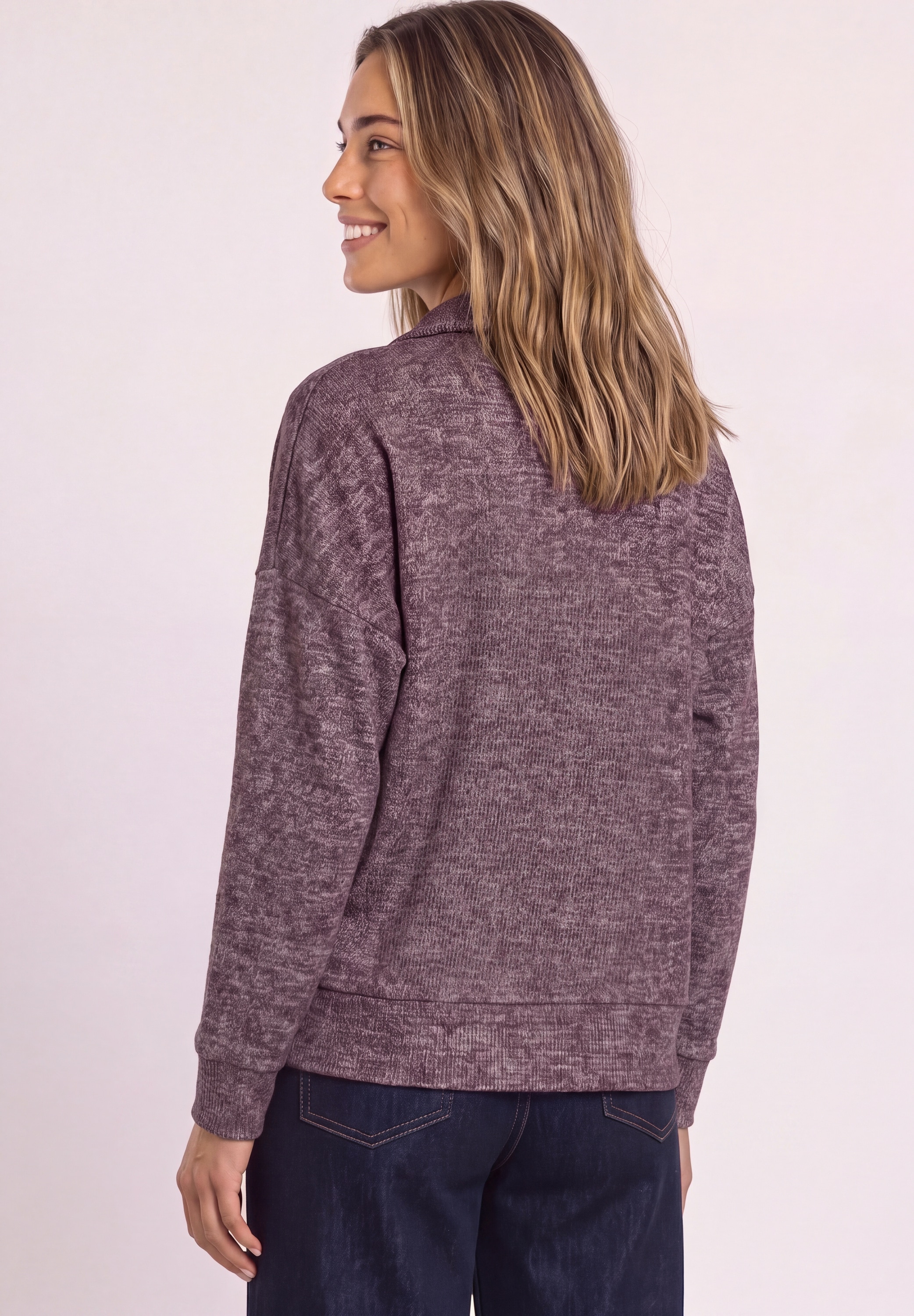 STREET ONE Langarmshirt aus elastischem Materialmix
