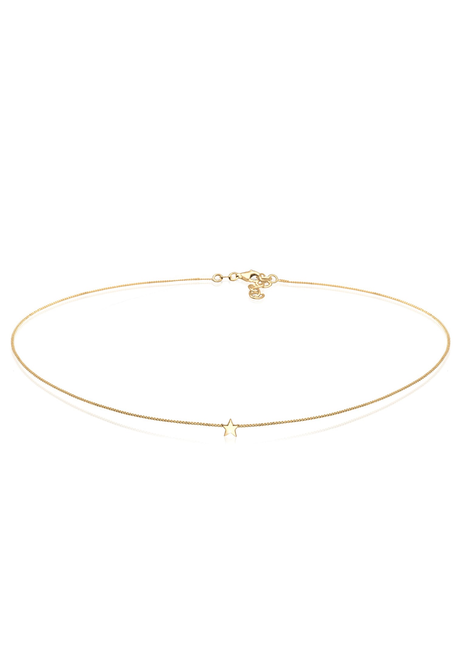 ELLI Damen Choker "Halskette Basic Stern Astro Choker 925 Sterling Silber", ohne Stein, Silber 925 (Sterlingsilber), gold, Silber 925