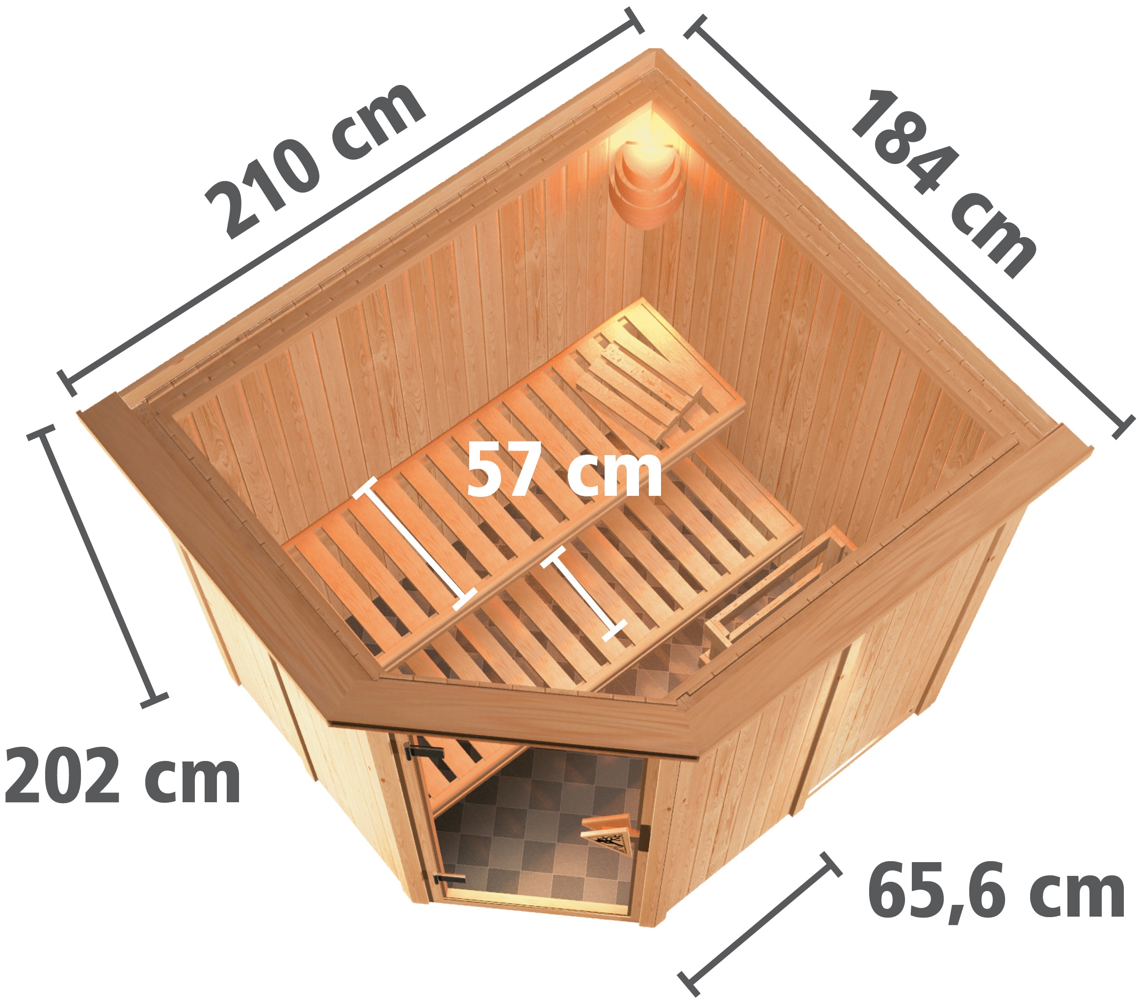 Karibu Sauna »Laila« Set,  Ofen 3,6 kW intgr. Strg