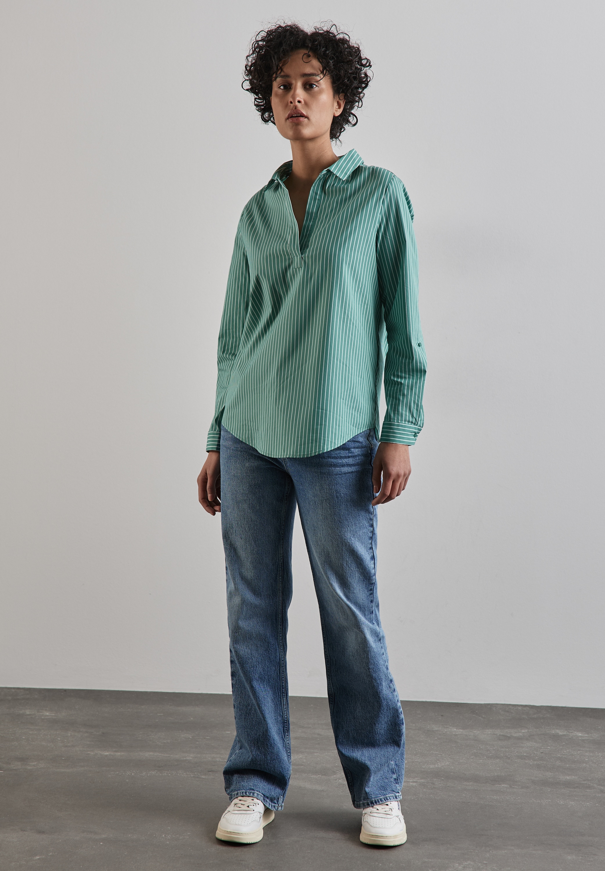 STREET ONE Longbluse, aus Baumwolle mit Stretchanteil