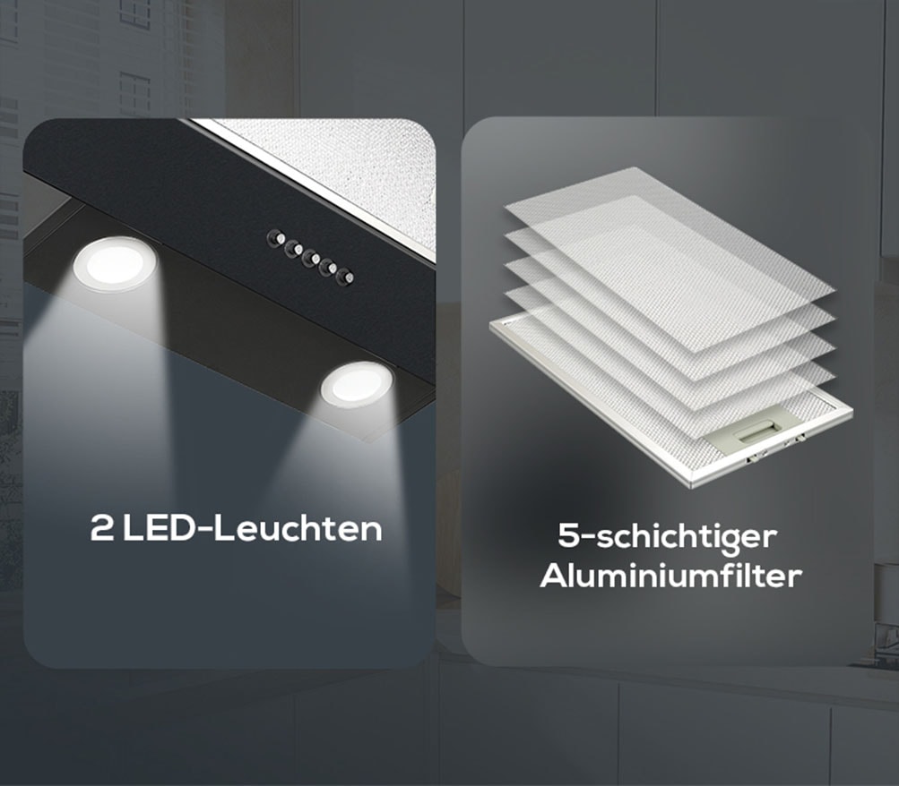 Hanseatic Kopffreihaube »SY-103E9G-P1-C120-L52-600« Die matte Optik sorgt für ein elegantes und modernes Aussehen