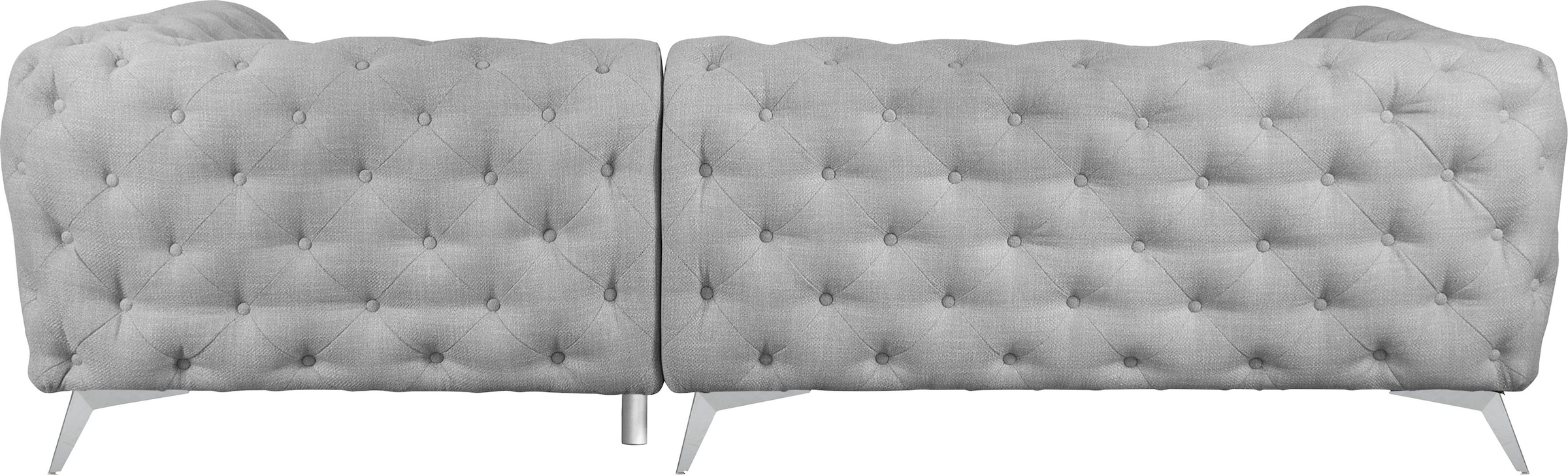Home affaire Chesterfield-Sofa »Ecksofa GLYNIS L-Form mit Wellenunterfederung, Maße B/T/H 264/204/75cm« aufwändige Knopfheftung, moderne Chesterfield Optik, Fußfarbe wählbar