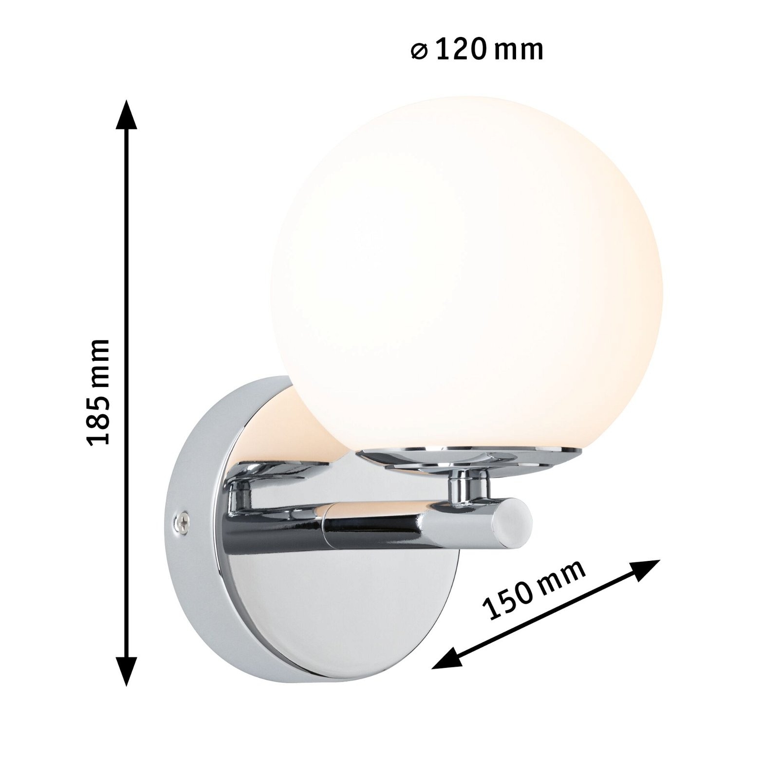 Paulmann LED Wandleuchte Bathroom 3000K matt »Selection 1 Glas/Metall«, | Satin/Schwarz flammig-flammig BAUR Gove IP44 5W