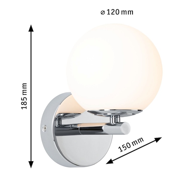 Paulmann LED Wandleuchte »Selection Bathroom Glas/Metall«, IP44 1 5W Gove matt Satin/Schwarz BAUR 3000K flammig-flammig 