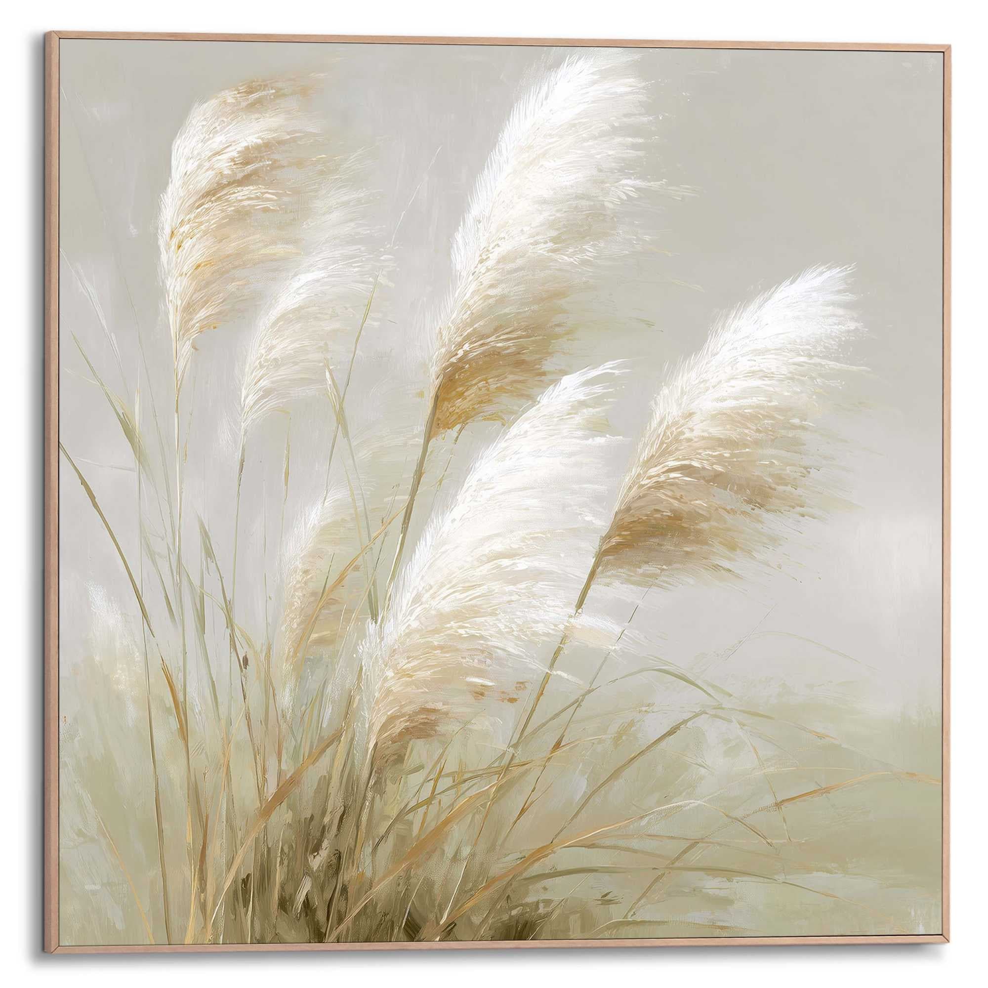 Reinders! Bild mit Rahmen »Pampasgras« Blumen 1 Stk. tlg. Wohnzimmer - Grün - MDF - Blumen und Pflanzen - 50x50 cm