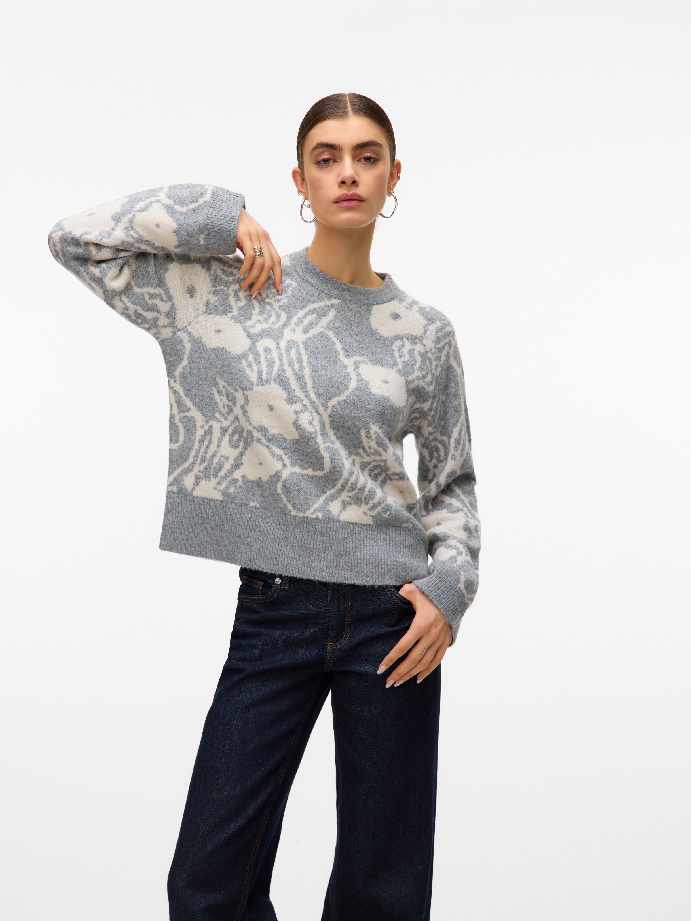 Vero Moda Strickpullover "VMKAILA LS O-NECK PULLOVER BOO" günstig online kaufen
