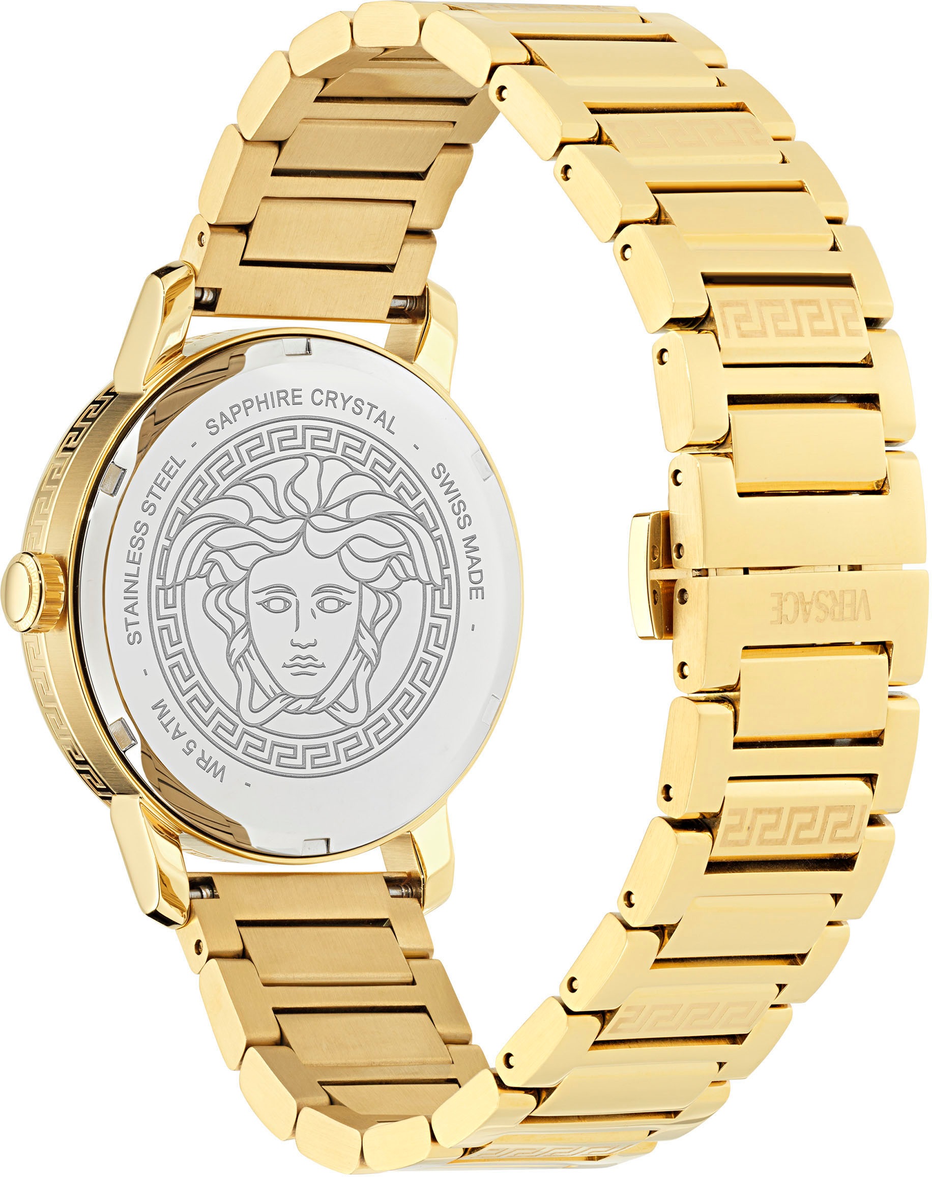 Versace Quarzuhr »V-HELIX«, Armbanduhr, Herrenuhr, Swiss Made, Saphirglas, Edelstahlarmband,analog