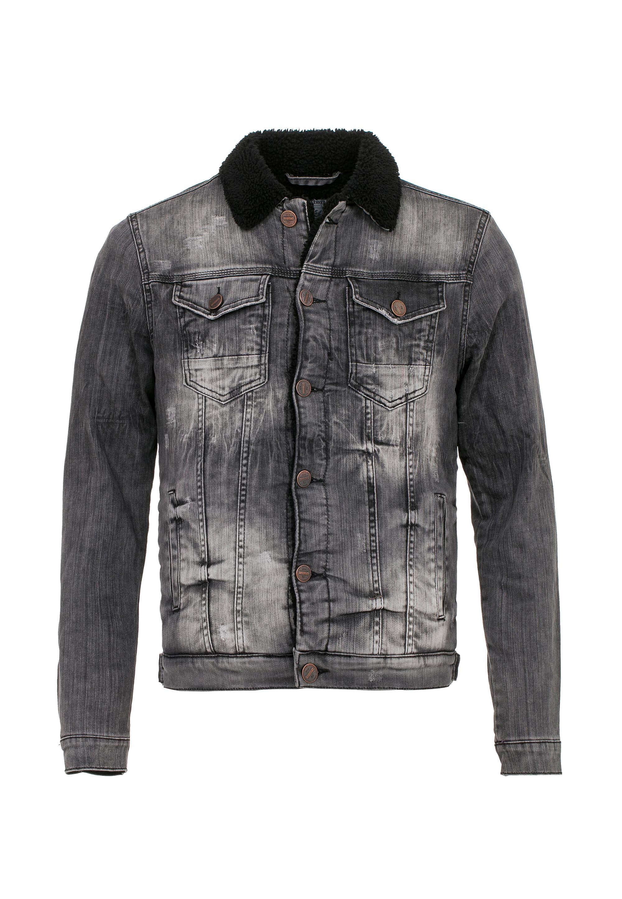 Cipo & Baxx Jeansjacke, mit Fellkragen