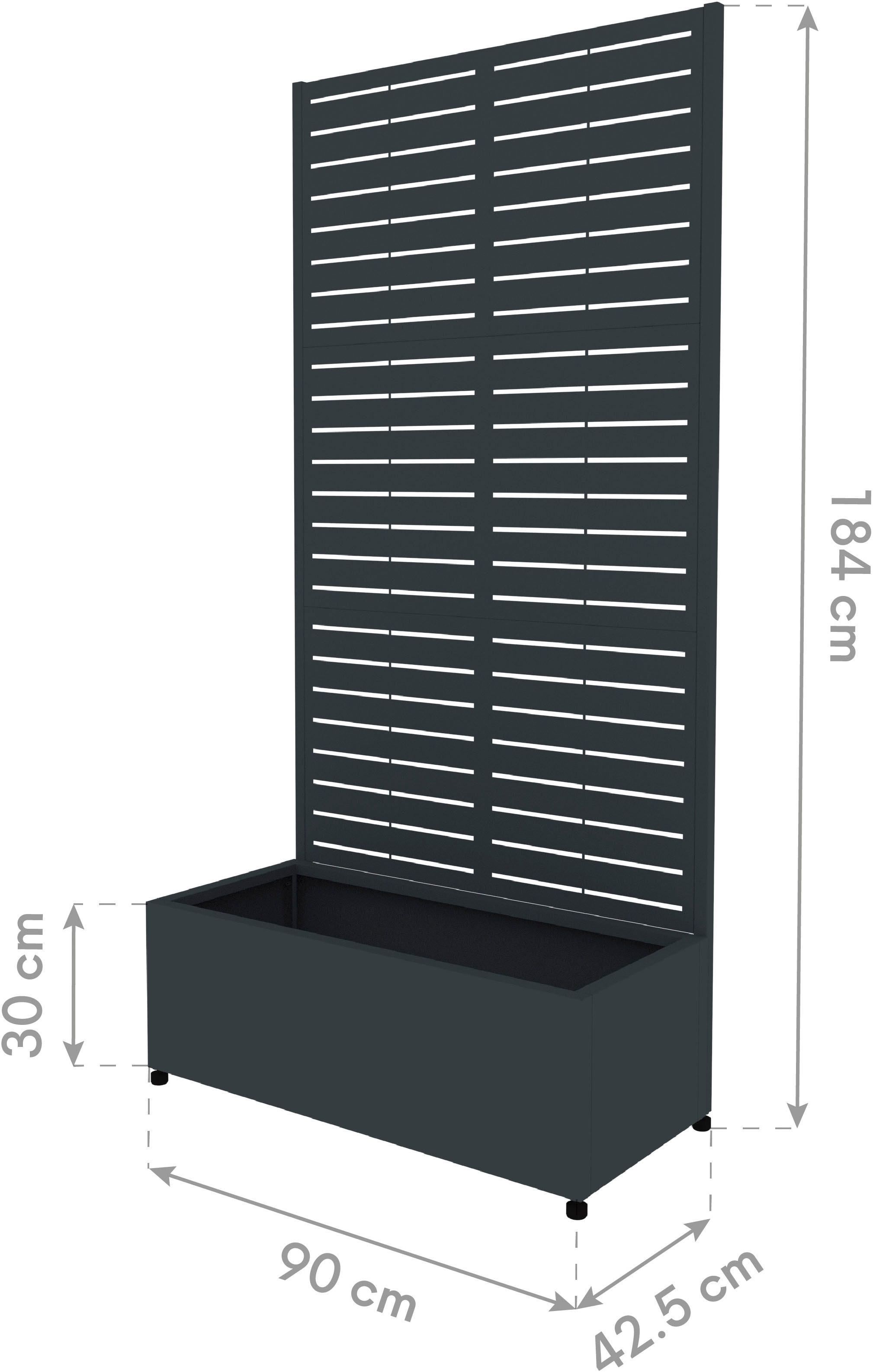 WESTMANN Pflanzkübel »Dekora 1« BxTxH: 90x42,5x184 cm, mit Rankgitter