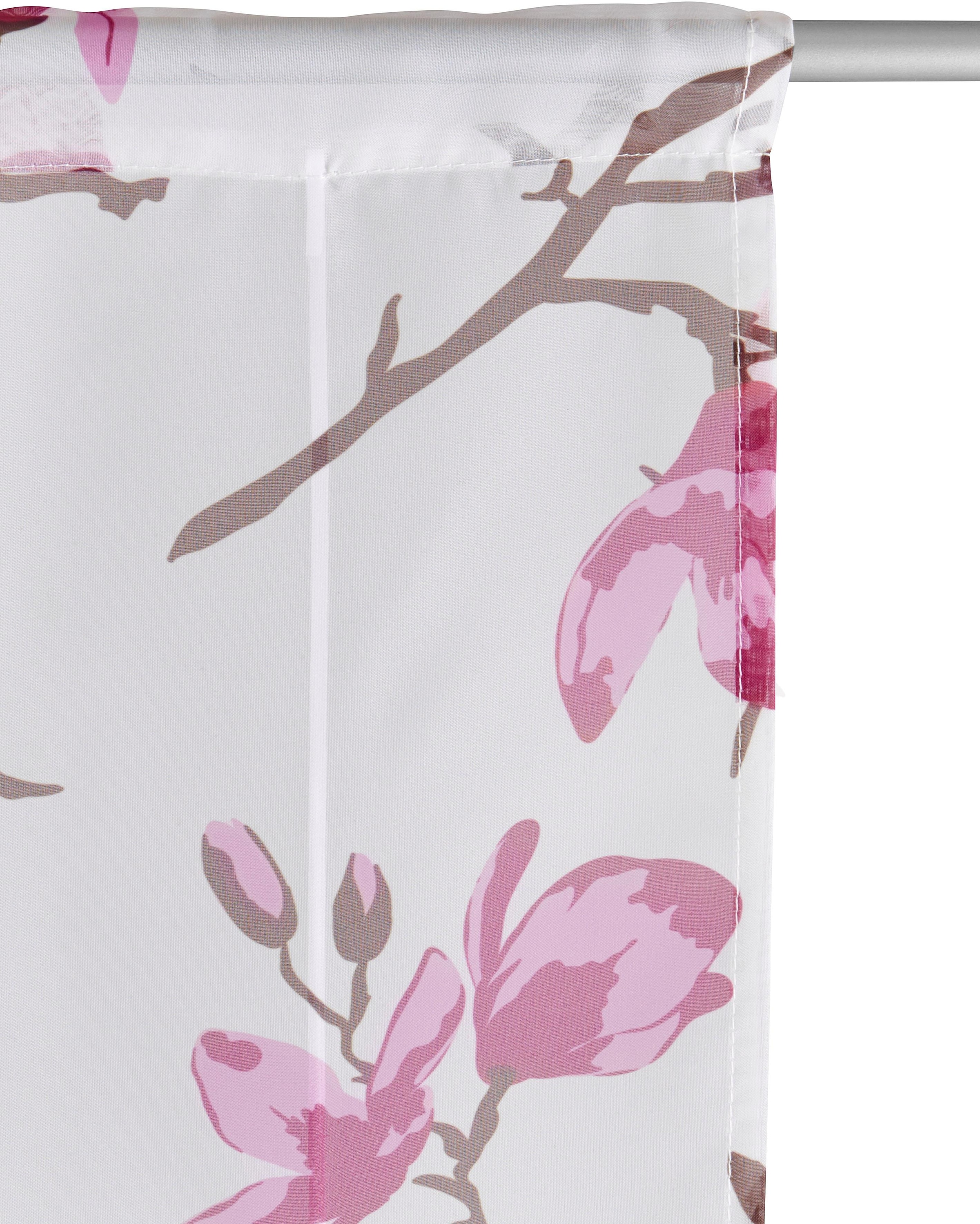 Polyester BAUR »Orchidee«, Voile, mit home Transparent, Stangendurchzug, my Bändchenrollo |