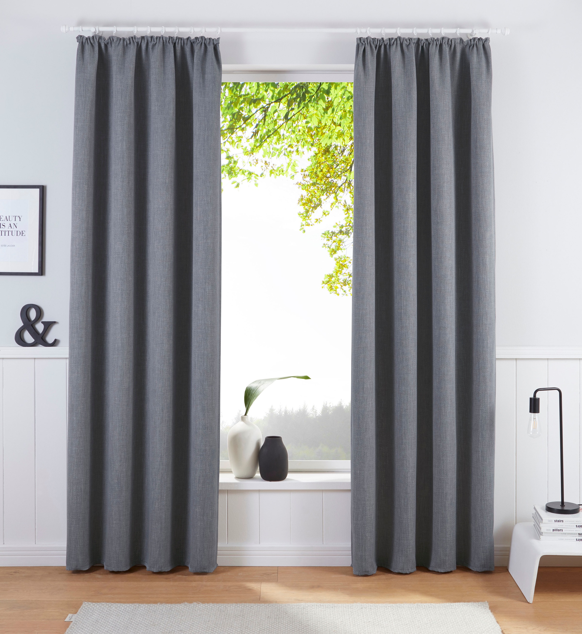 Bruno Banani Verdunkelungsvorhang "Bela" Kräuselband 1 Stk. tlg. blickdicht günstig online kaufen