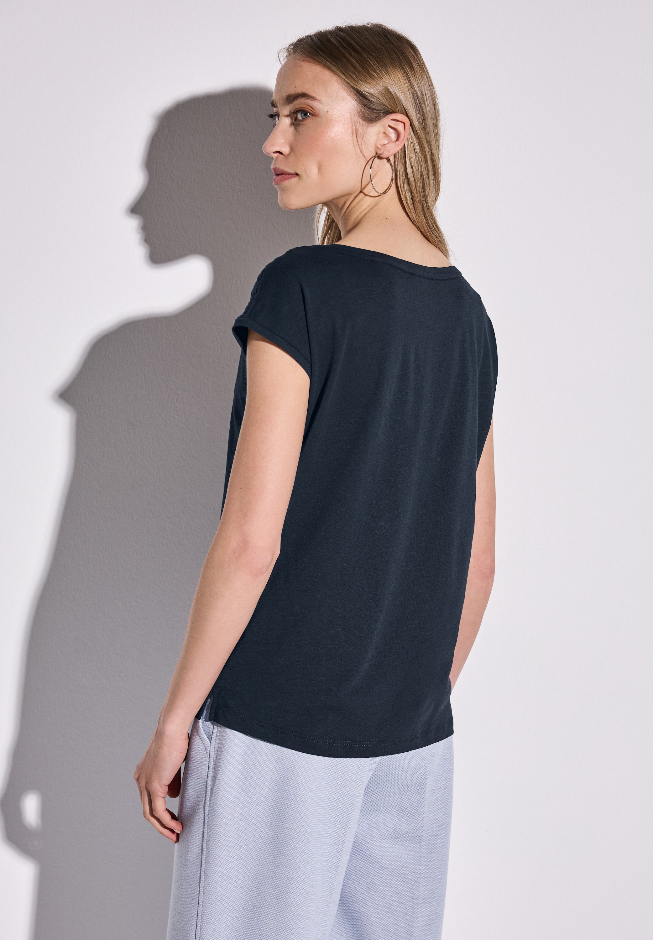 STREET ONE Spitzenshirt, im soften Baumwoll-Mix