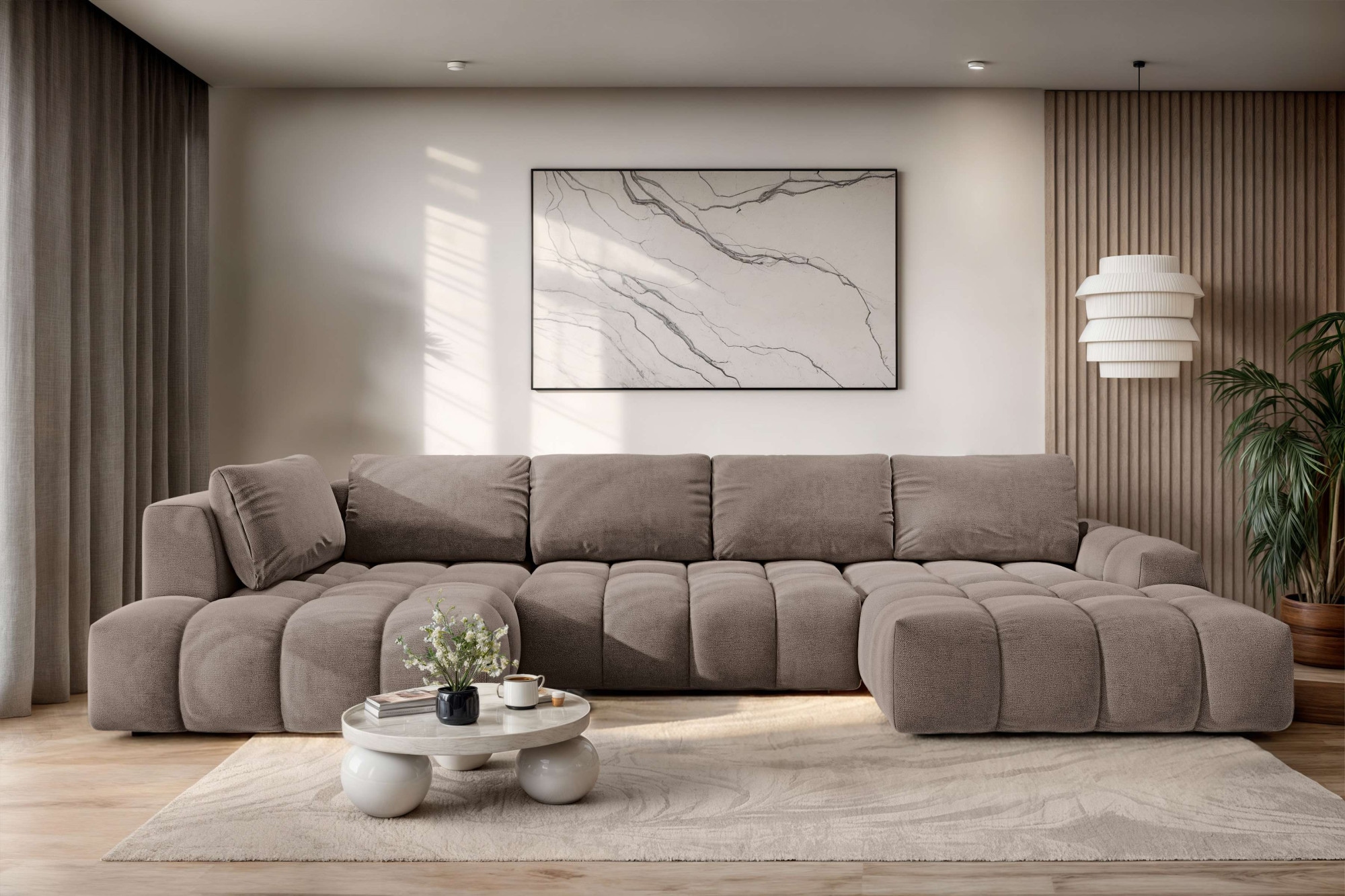 OTTO home Wohnlandschaft "AZITA U-Form, Breite 363 cm - OTTO. Verlässliche Qualität." wahlweise als Schlafsofa mit Bettkasten, Bubble-Optik
