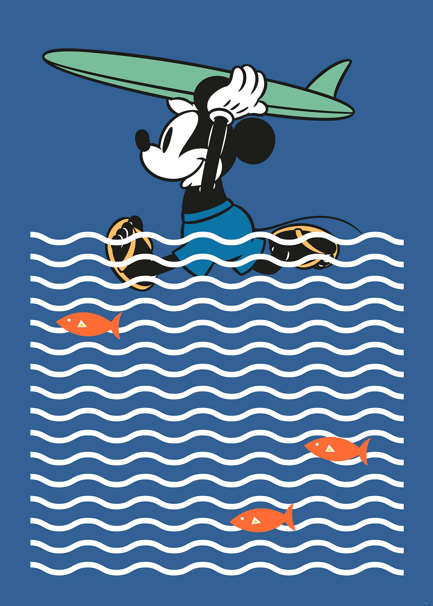 Komar Vliestapete "Mickey gone Surfin", 200x280 cm (Breite x Höhe)