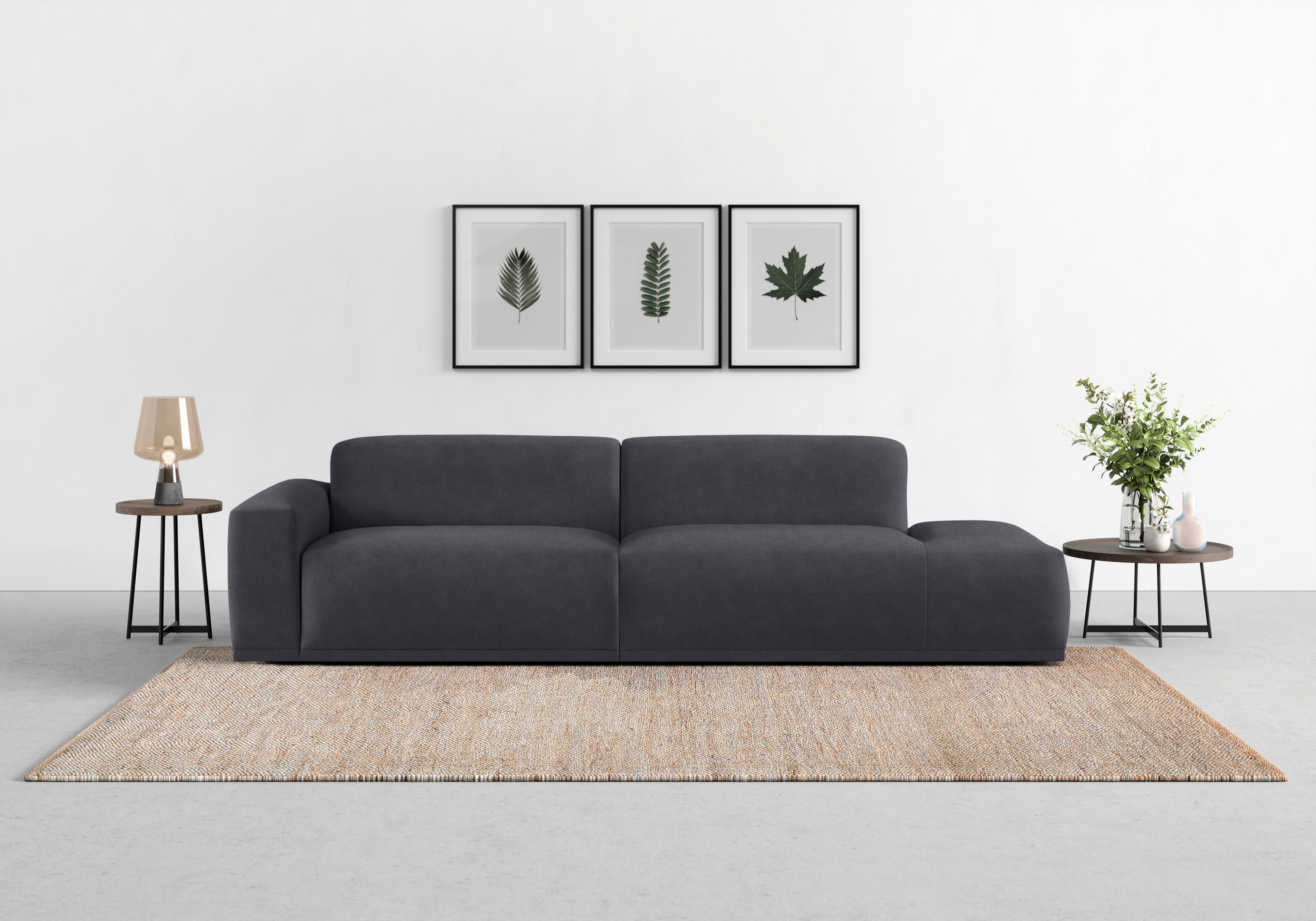 TRENDMANUFAKTUR Big-Sofa "Braga, mit hochwertigem Kaltschaum, Megasofa, Japandi-Design" modernes Big-Sofa, Couch mit hohem Sitzkomfort, 277/72/107 cm (B/H/T)
