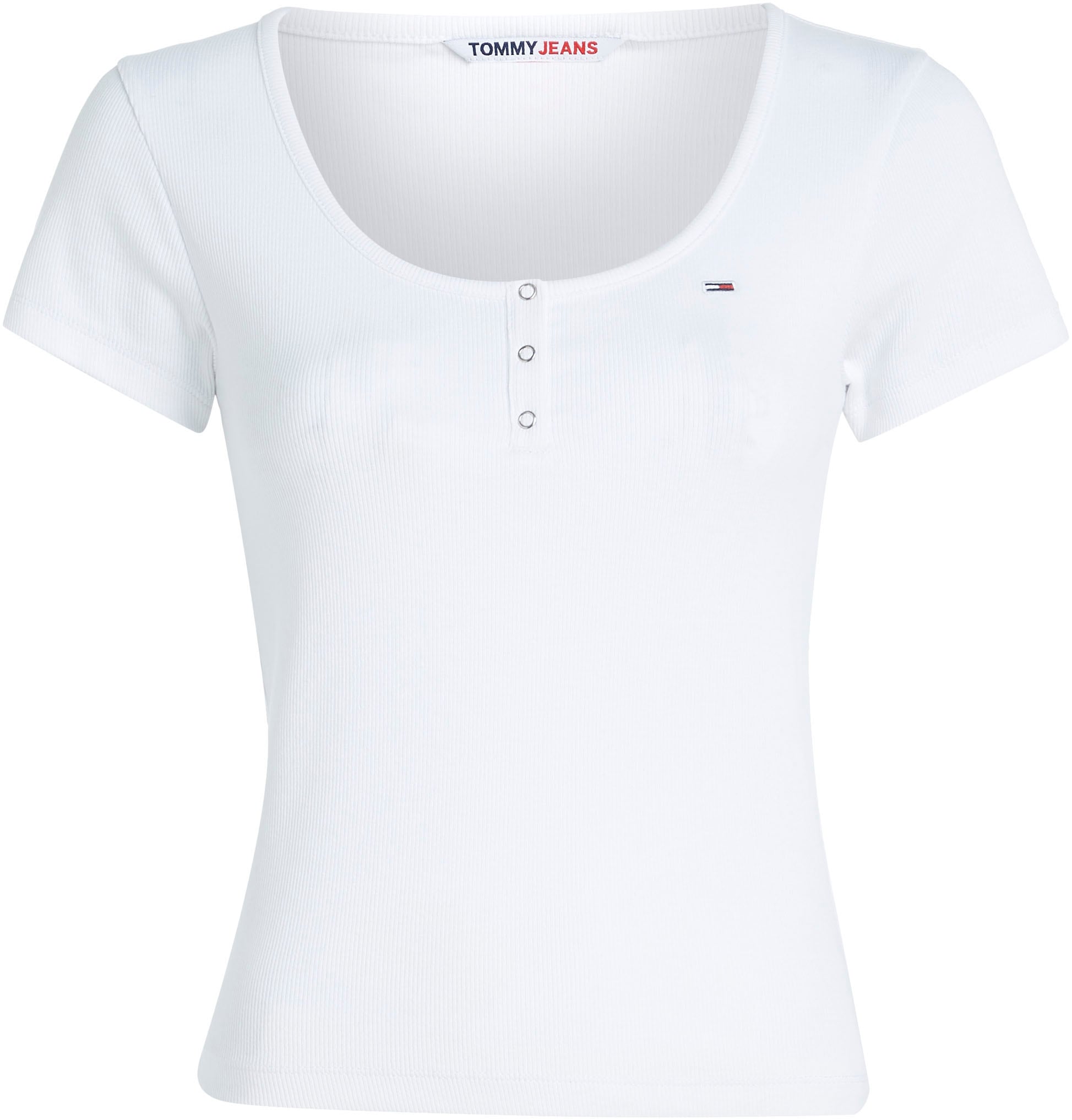 »TJW BUTTON für Jeans Jeans T-Shirt kaufen mit RIB | Tommy BAUR BBY Logostickerei Tommy C-NECK«,