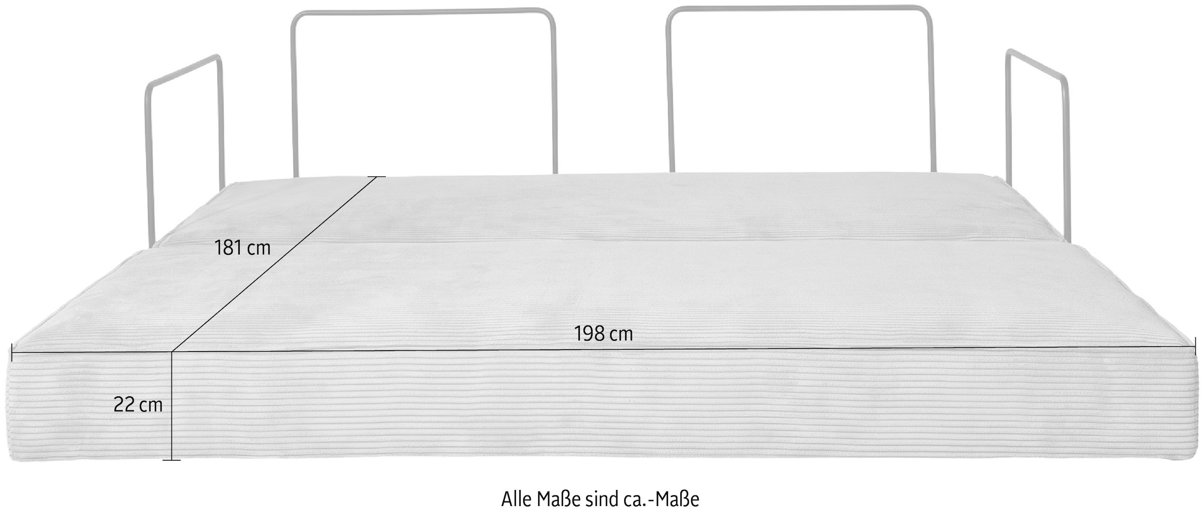 OTTO home Schlafsofa »Benny, Gästebett 181x198 cm, in 2 Qualitäten mit Zierkissen« CLASSIC - Bonnellfedern - ideal als Gästebett