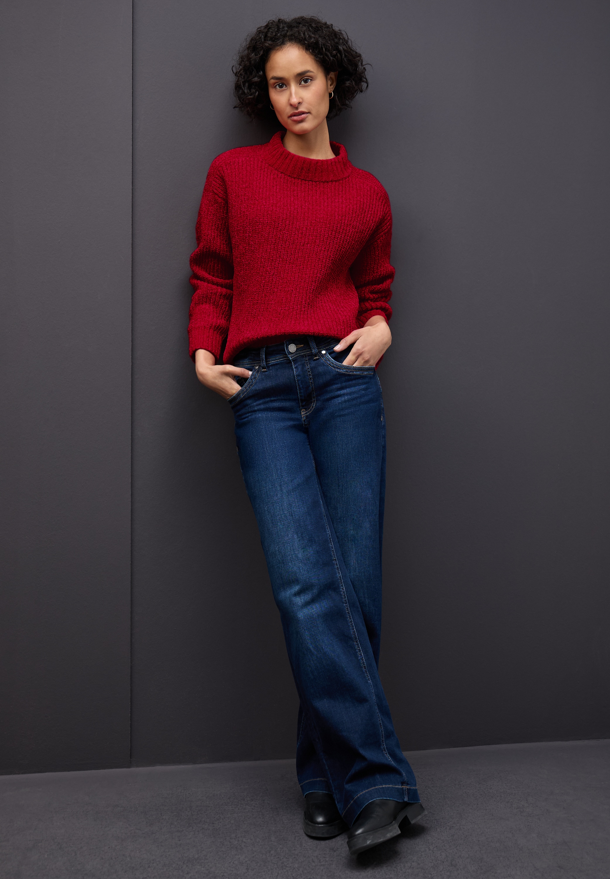 STREET ONE Strickpullover mit Rippbündchen