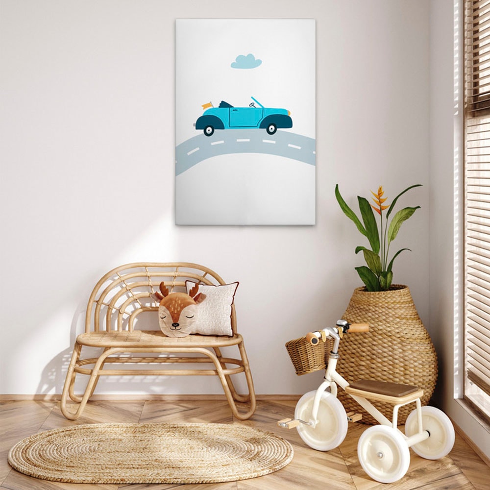 A.S. Création Leinwandbild "Cars 2 - Wandbild Weiß Blau Grau Keilrahmen Kun günstig online kaufen