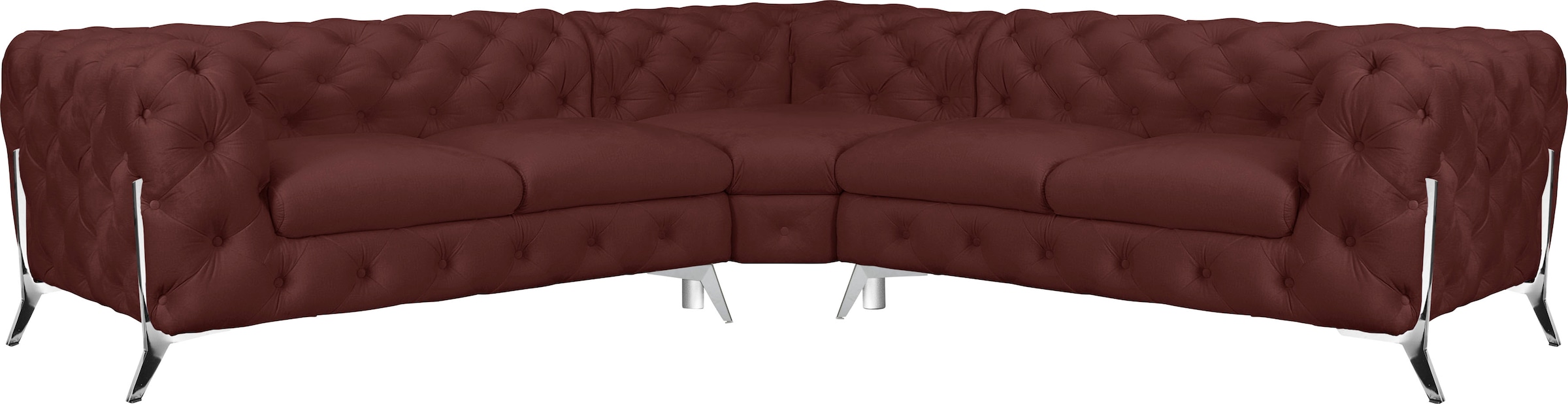 Home affaire Chesterfield-Sofa "Amaury L-Form" Chesterfield-Optik, Breite/T günstig online kaufen