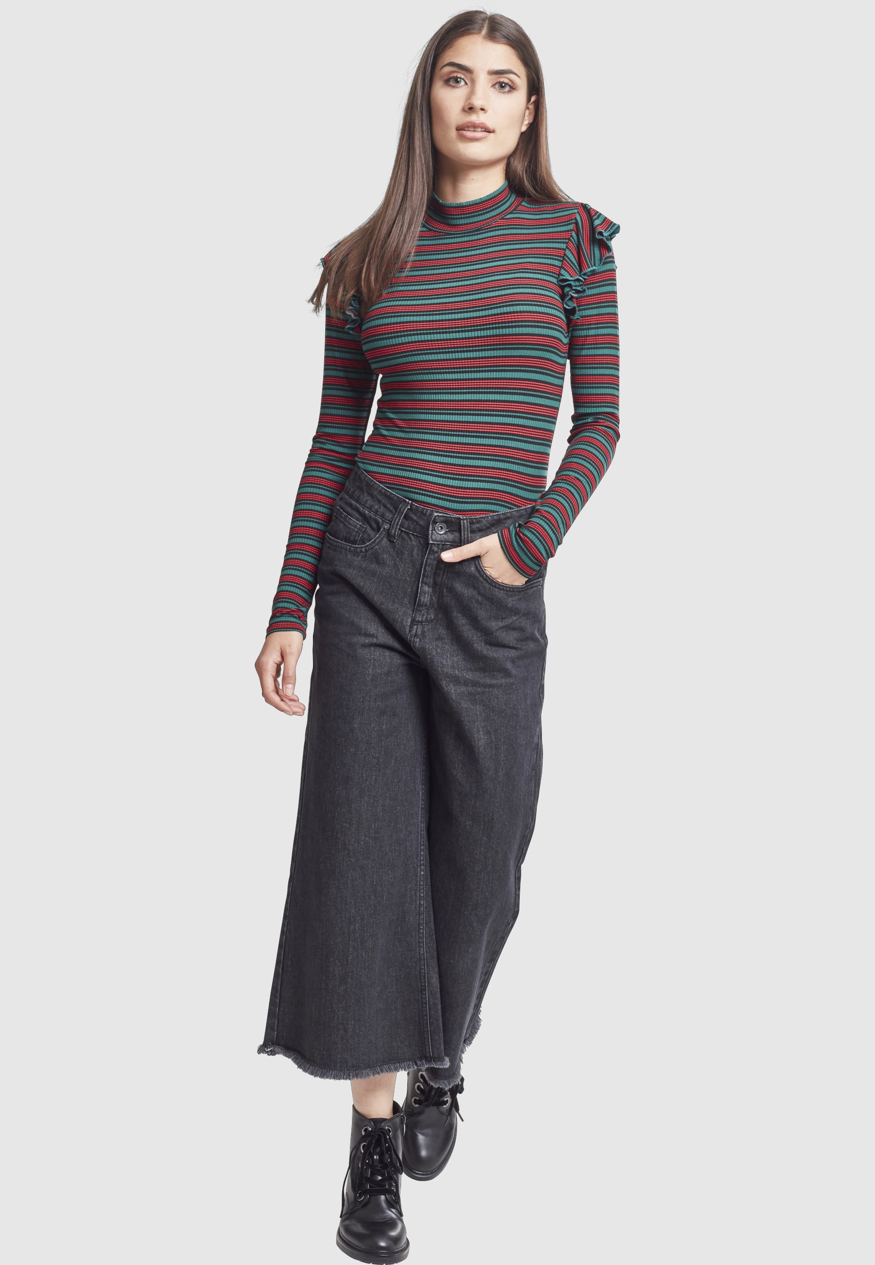 URBAN CLASSICS Stoffhose »Urban Classics Damen Ladies Denim Culotte«