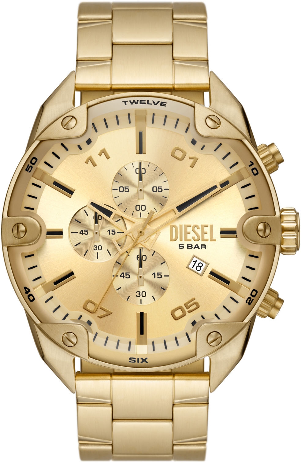 Diesel Chronograph »Spiked, DZ4608«, Quarzuhr, Armbanduhr, Herrenuhr, Stoppfunktion
