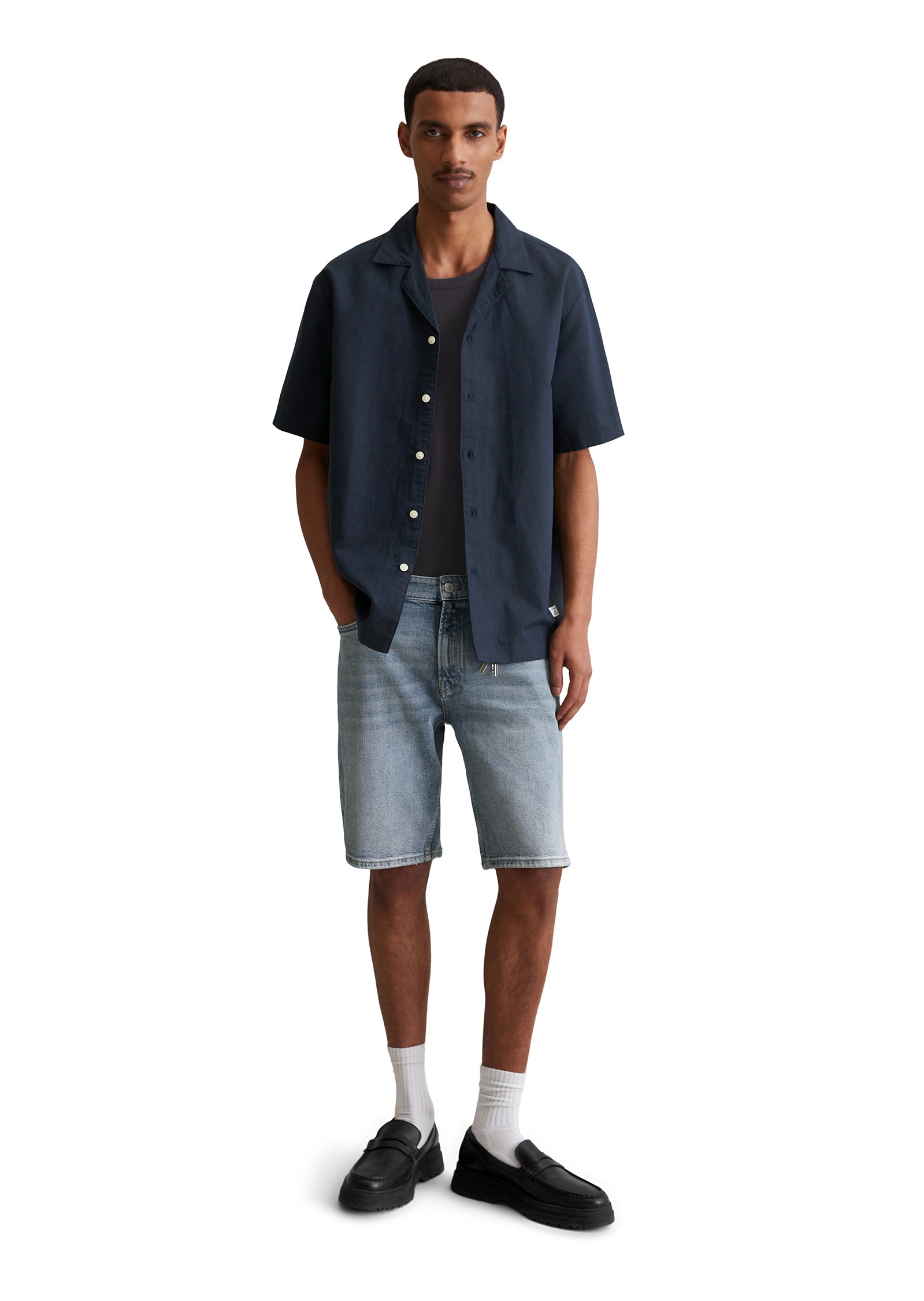 Marc O'Polo DENIM Kurzarmhemd »aus Leinen-Bio-Baumwoll-Mix«