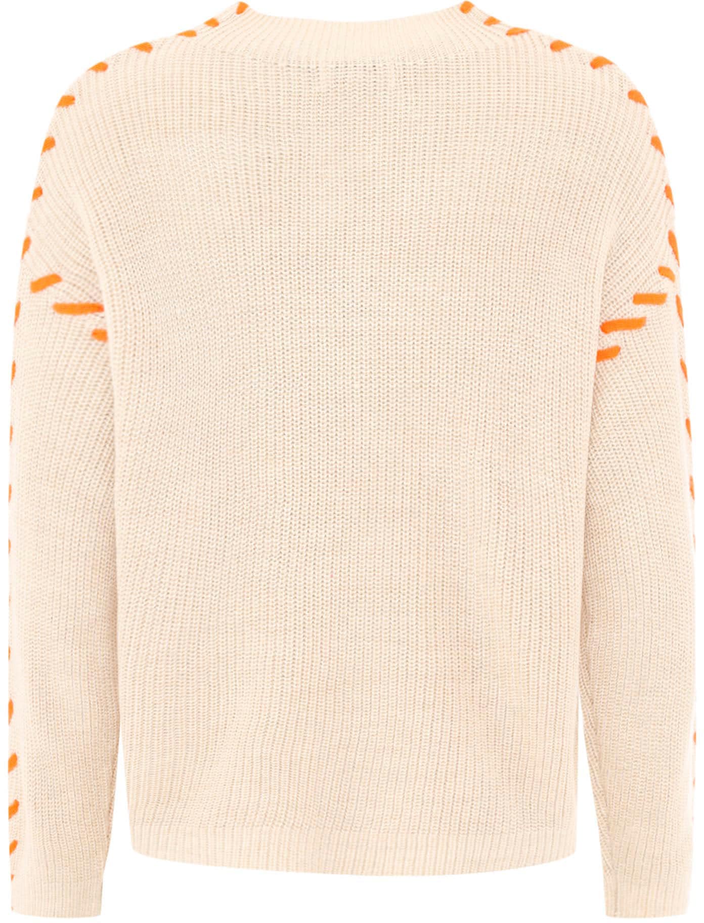 Zwillingsherz Strickpullover »"Stitching"«, kontrastfarbige Nähte, hoher Rundhalsausschnitt, mit Wollanteil