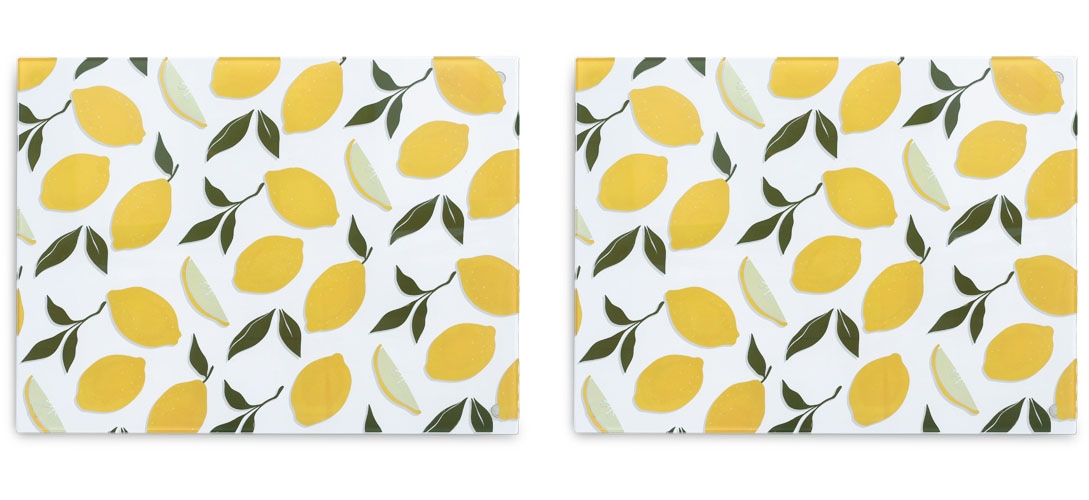Zeller Present Schneidebrett "Glasschneideplatte "Lemons", 2er Set" Silikon günstig online kaufen