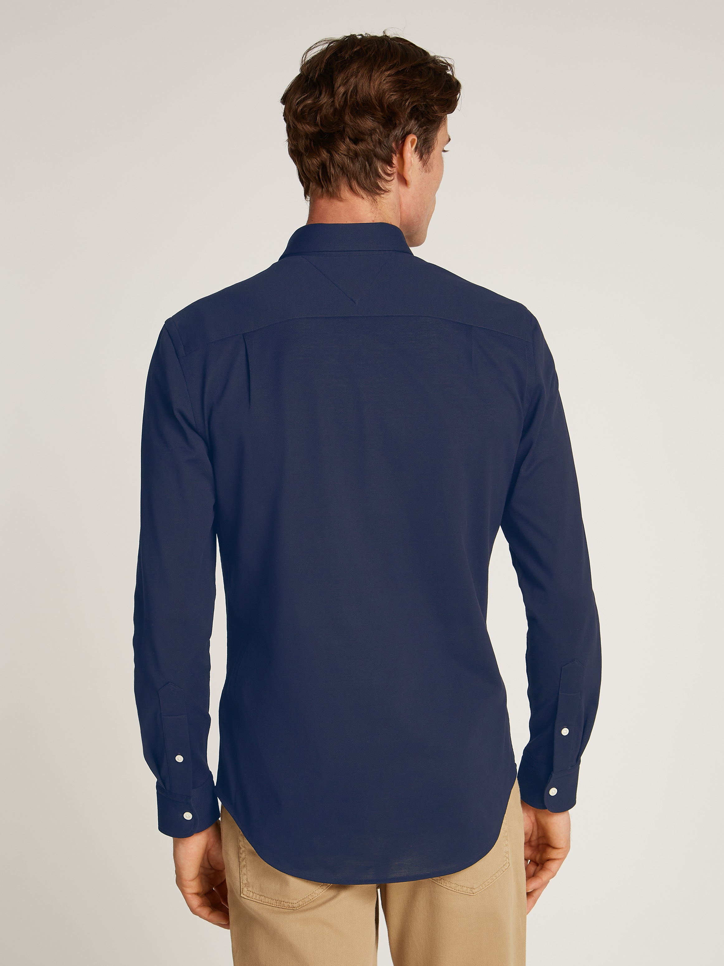 Tommy Hilfiger Businesshemd »FLEX DOBBY SF SHIRT«, mit Logostickerei
